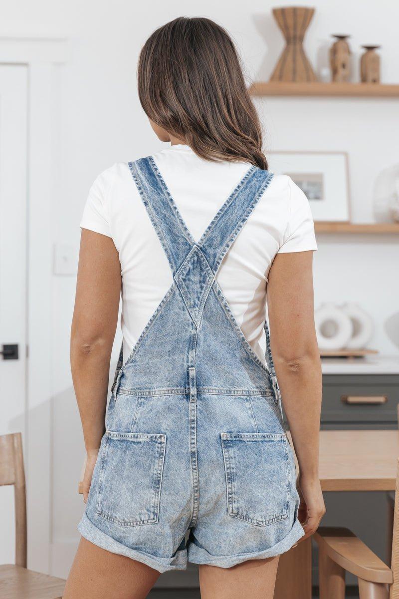 Free People Light Wash Ziggy Shortalls Product Image