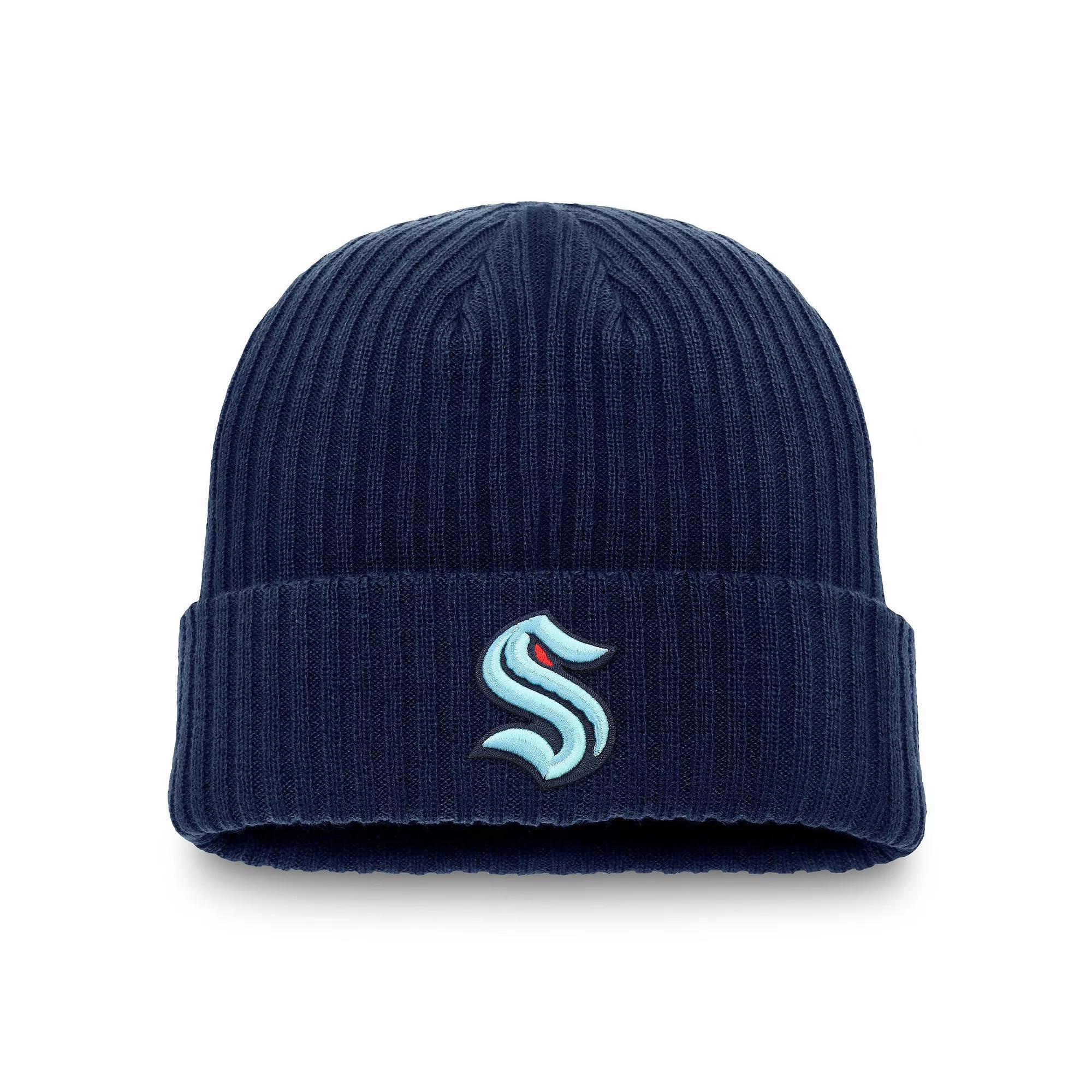 Mens Fanatics Deep Sea Blue Seattle Kraken Component Cuffed Knit Hat, Krk Blue Product Image