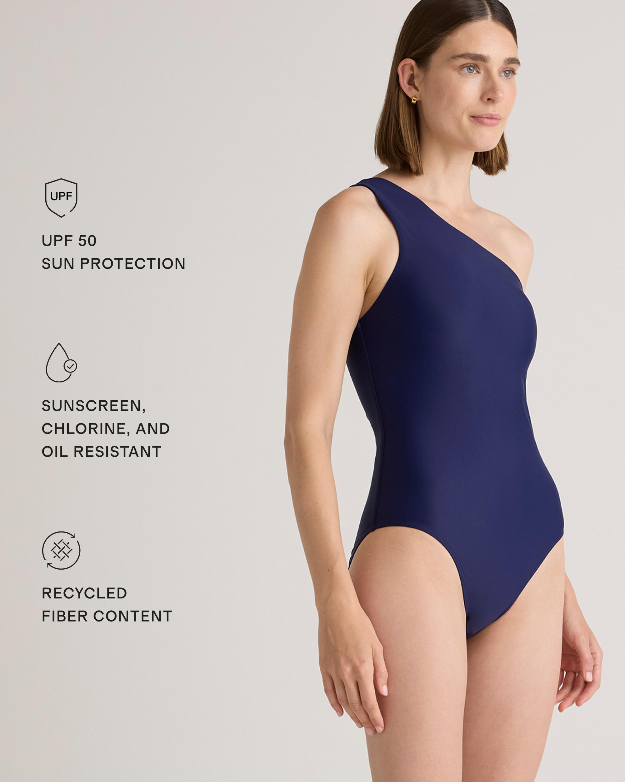 Quince | Women's Italian One Shoulder One-Piece Swimsuit 78% Recycled Polyamide, 22% Spandex Product Image