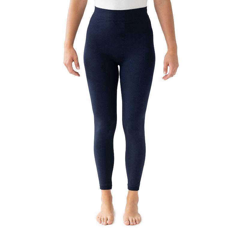 Womens MUK LUKS Fleece Lined Leggings Blue Product Image