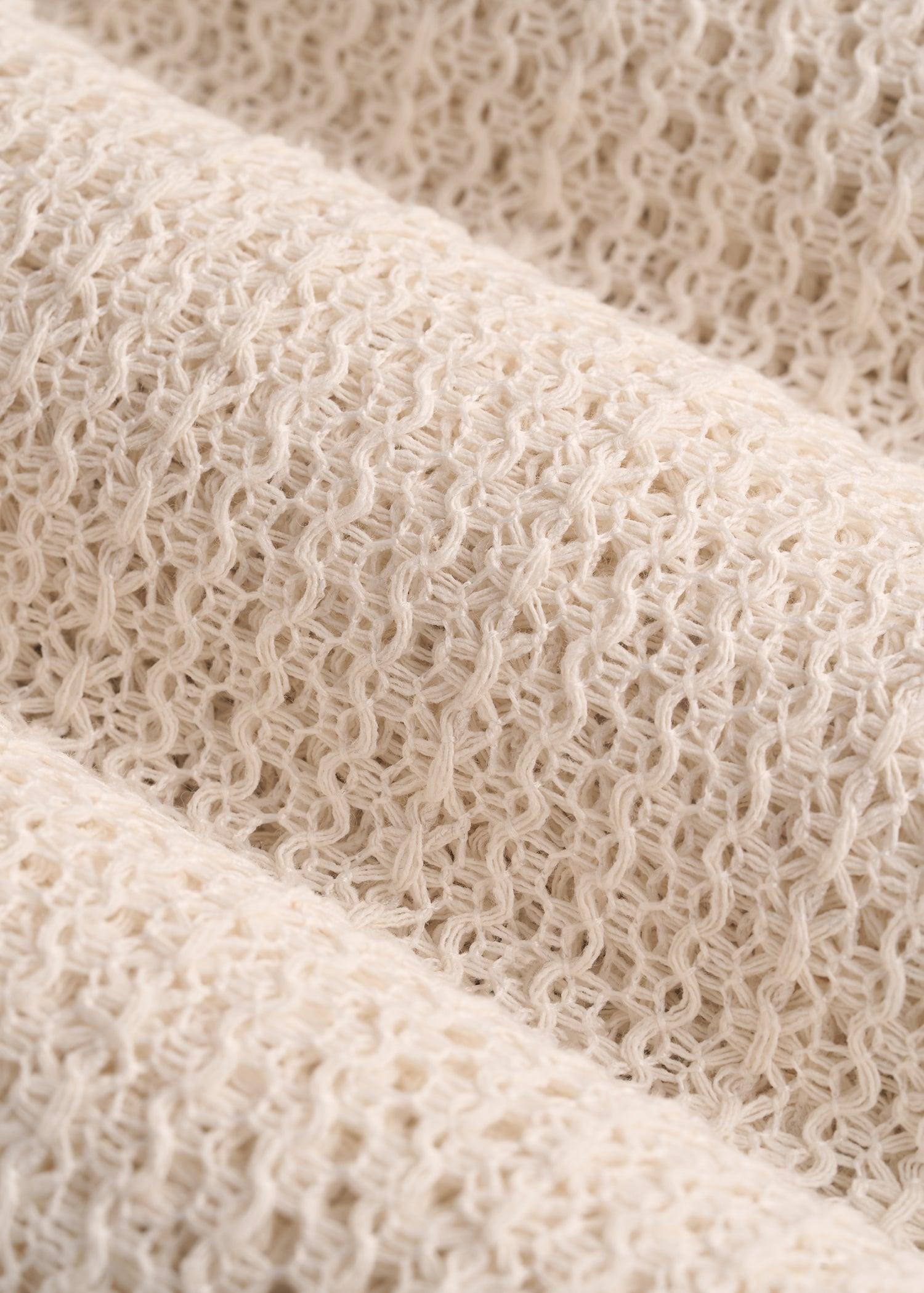 Openwork Loose Knit Top for Tall Women in Natural Product Image
