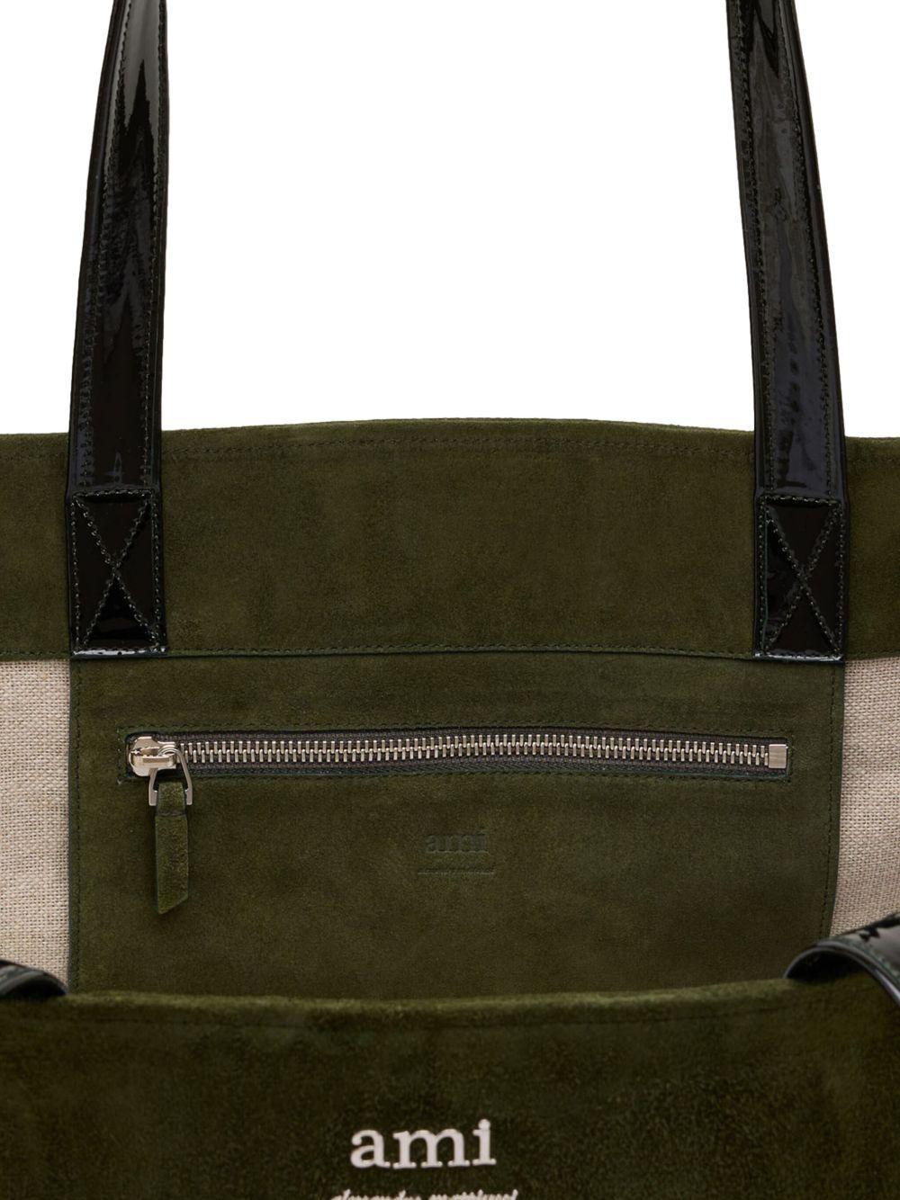 logo-plaque panelled tote bag Product Image