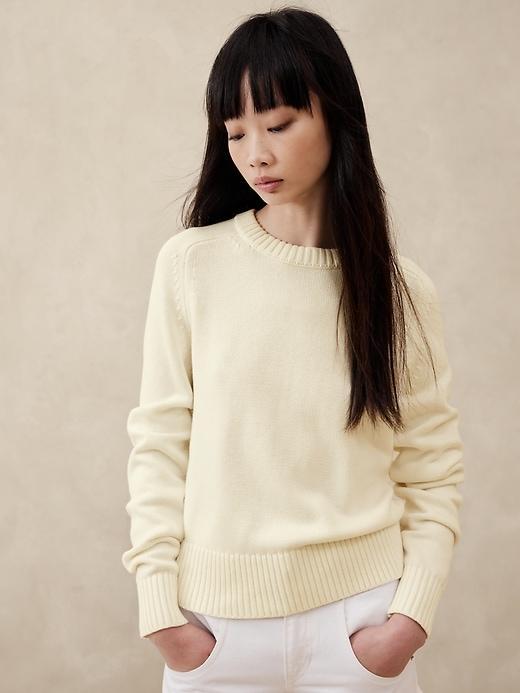 Cotton-Silk Crew-Neck Sweater Product Image