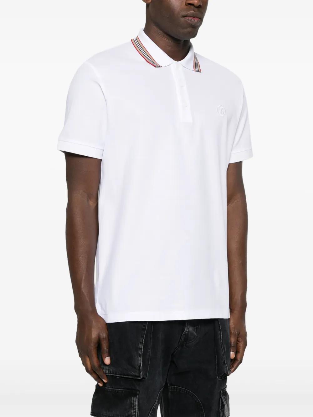 striped-collar polo shirt Product Image