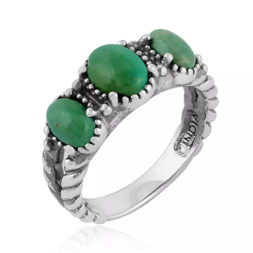 Southwest Spirit® Sterling Silver and Stone Friendship Ring, Women's, Size: 7, Green Turquoise Product Image