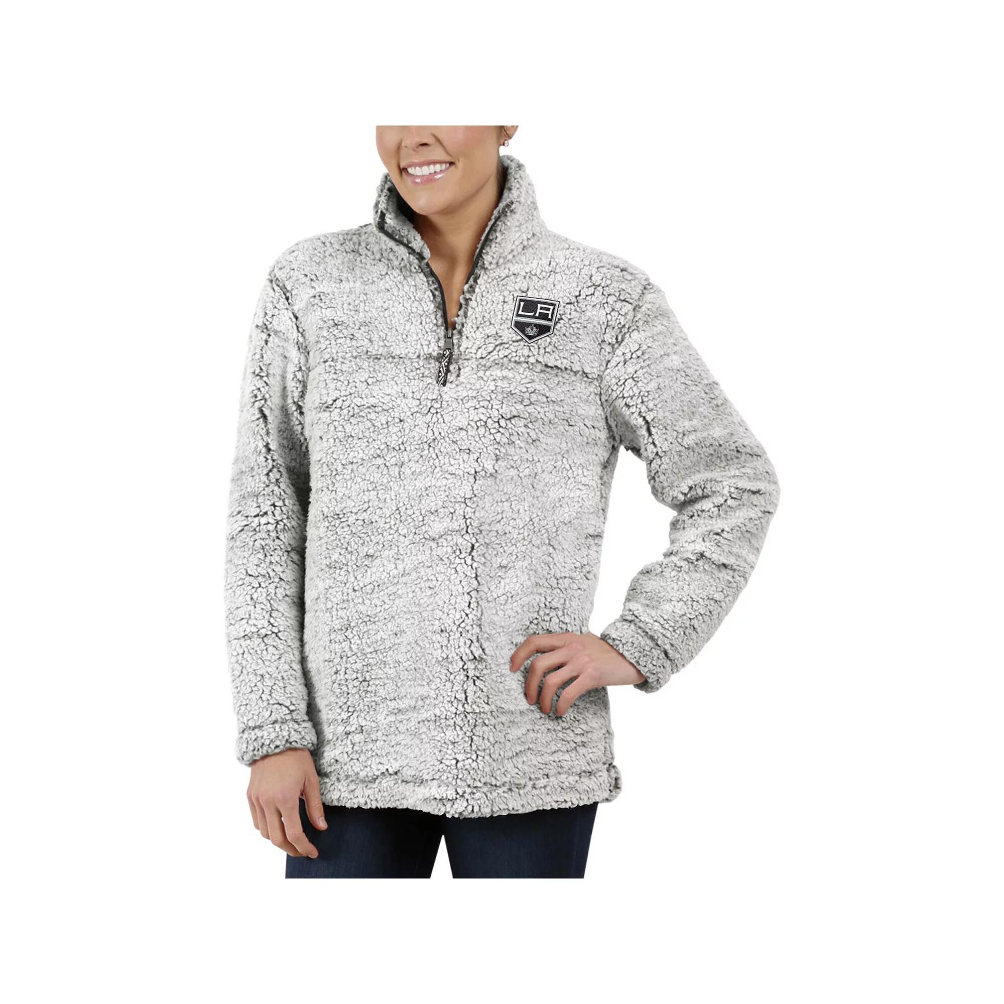 Women's G-III 4Her by Carl Banks Gray Los Angeles Kings Sherpa Quarter-Zip Pullover Jacket, Size: 2XL, Kgs Grey Product Image