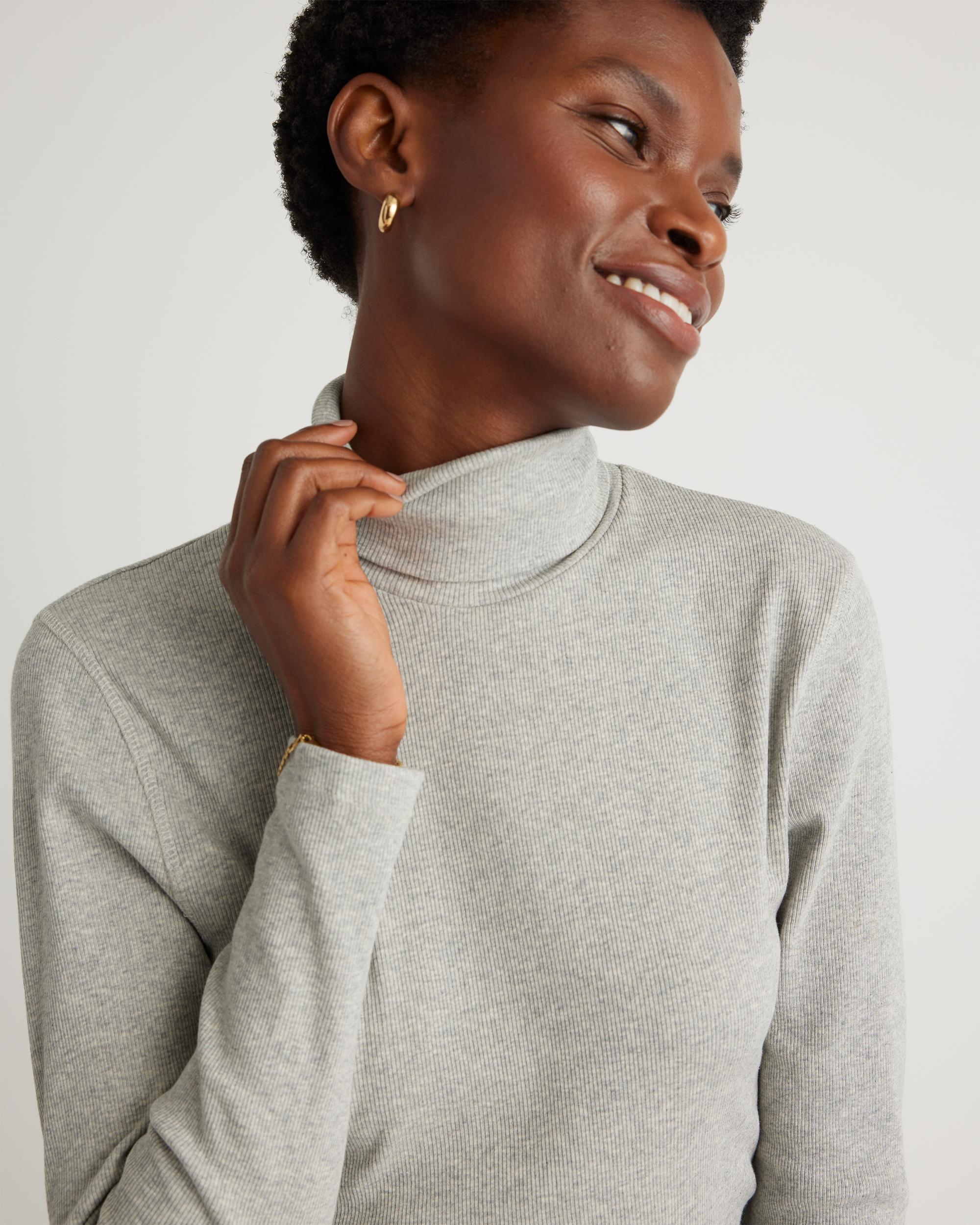 Quince | Women's Micro-Rib Turtleneck Sweater Size XL, Organic Cotton Product Image