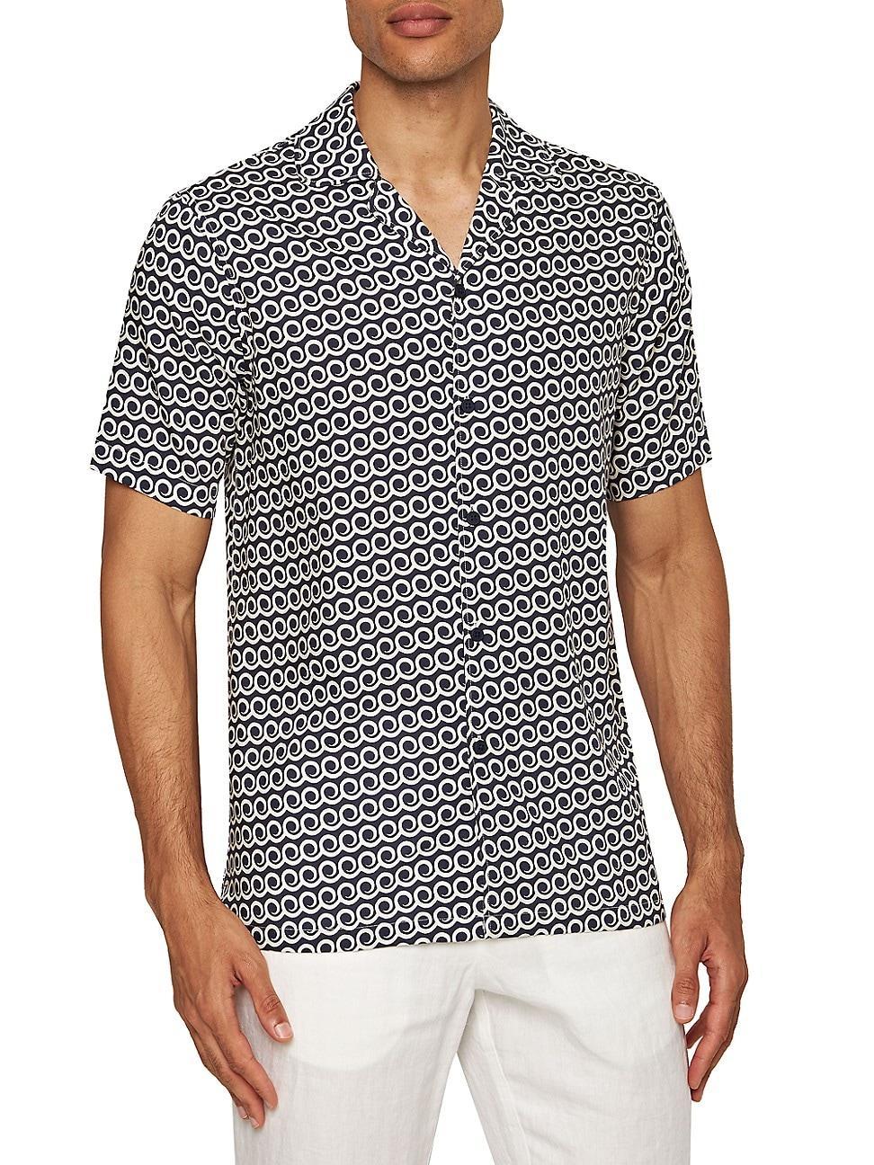 Mens Hibbert Lacuna Geometric Camp Shirt Product Image