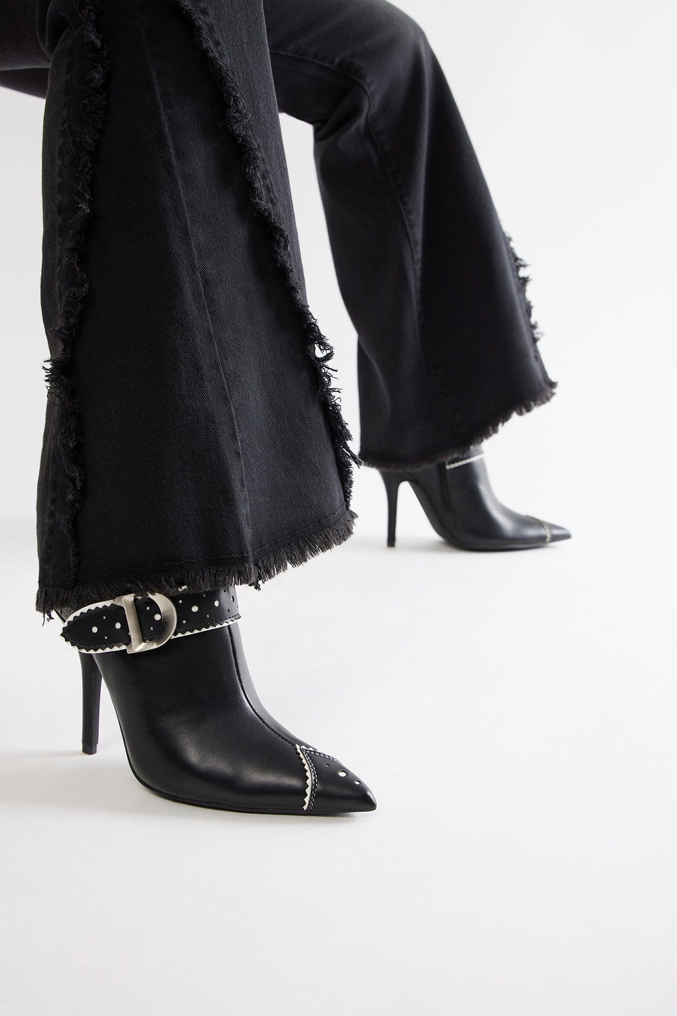 Zena Buckle Booties - Black Product Image