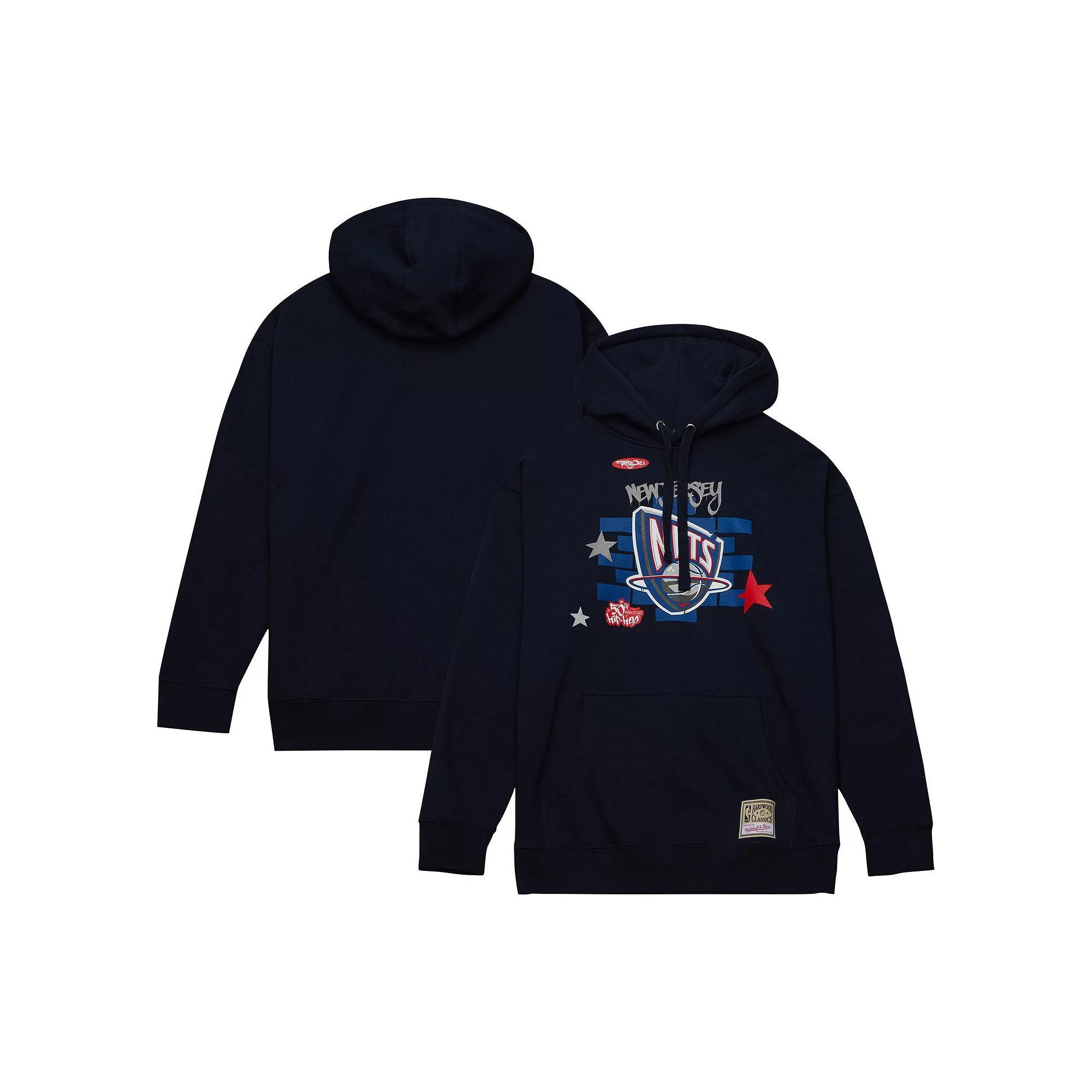 Men's Mitchell & Ness x Tats Cru Navy New Jersey Nets Hardwood Classics Brick Pullover Hoodie, Size: 2XL, Nba Blue Product Image