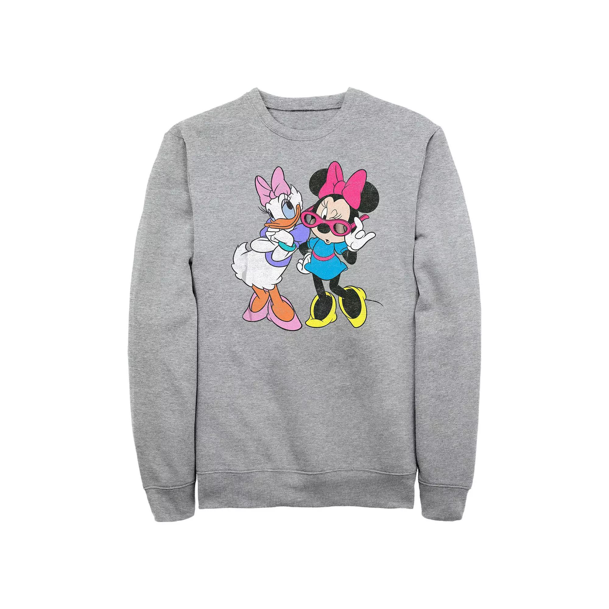 Disney's Mickey Mouse Men's Minnie & Daisy Fleece Sweatshirt, Size: Large, Athletic Grey Product Image