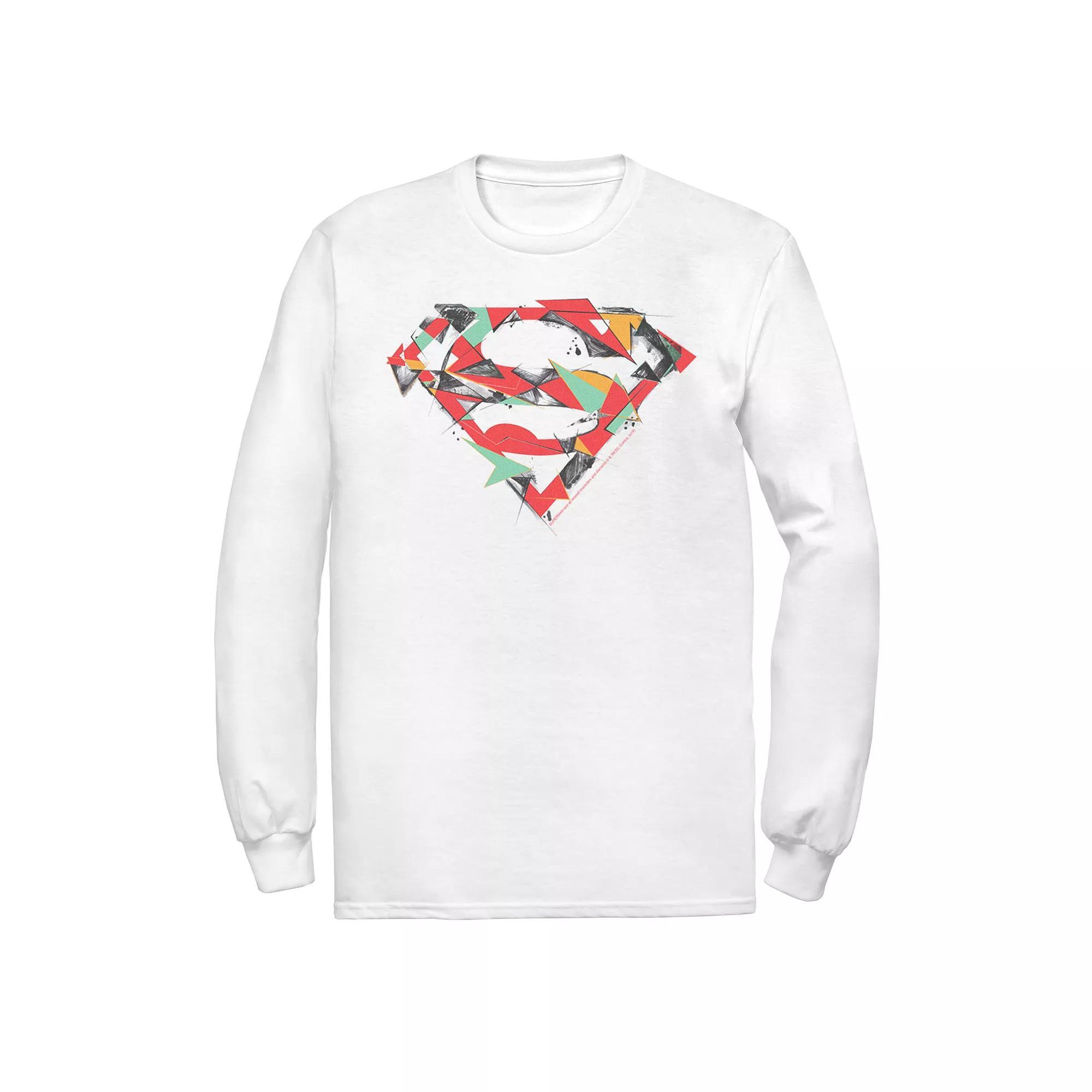 Men's DC Comics Superman Polygon Chest Logo Tee, Size: XL, White Product Image