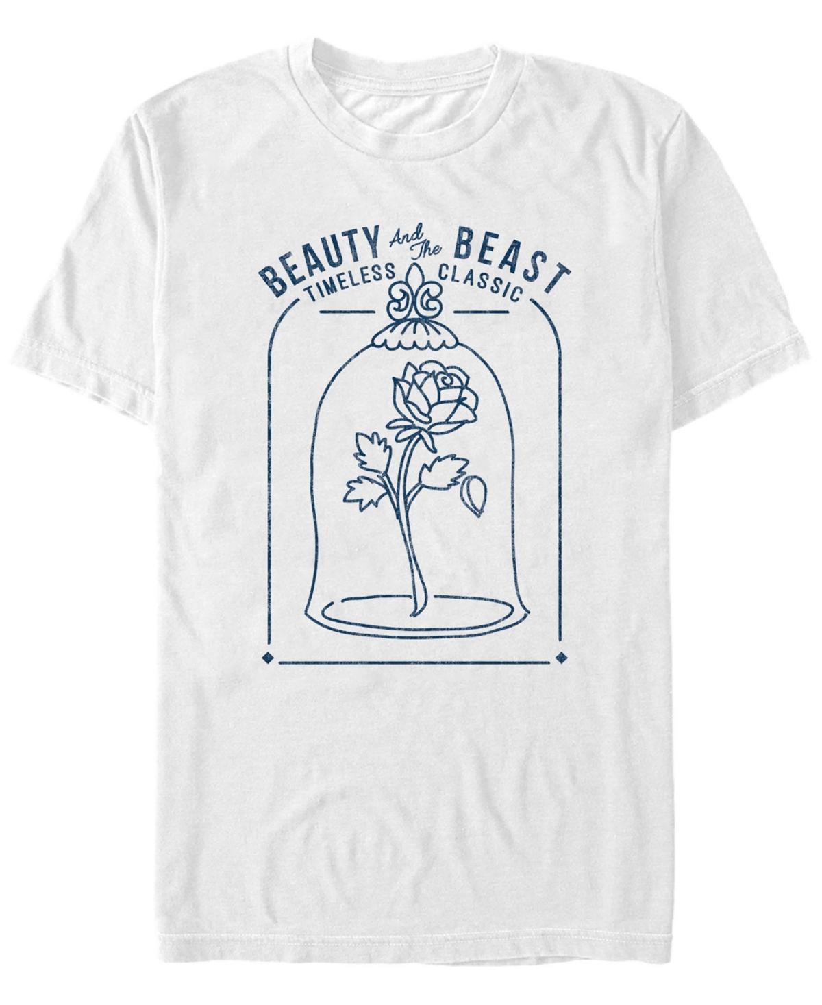 Disney's Beauty & The Beast Classic Rose Glass Men's Tee, Size: 3XL, White Product Image