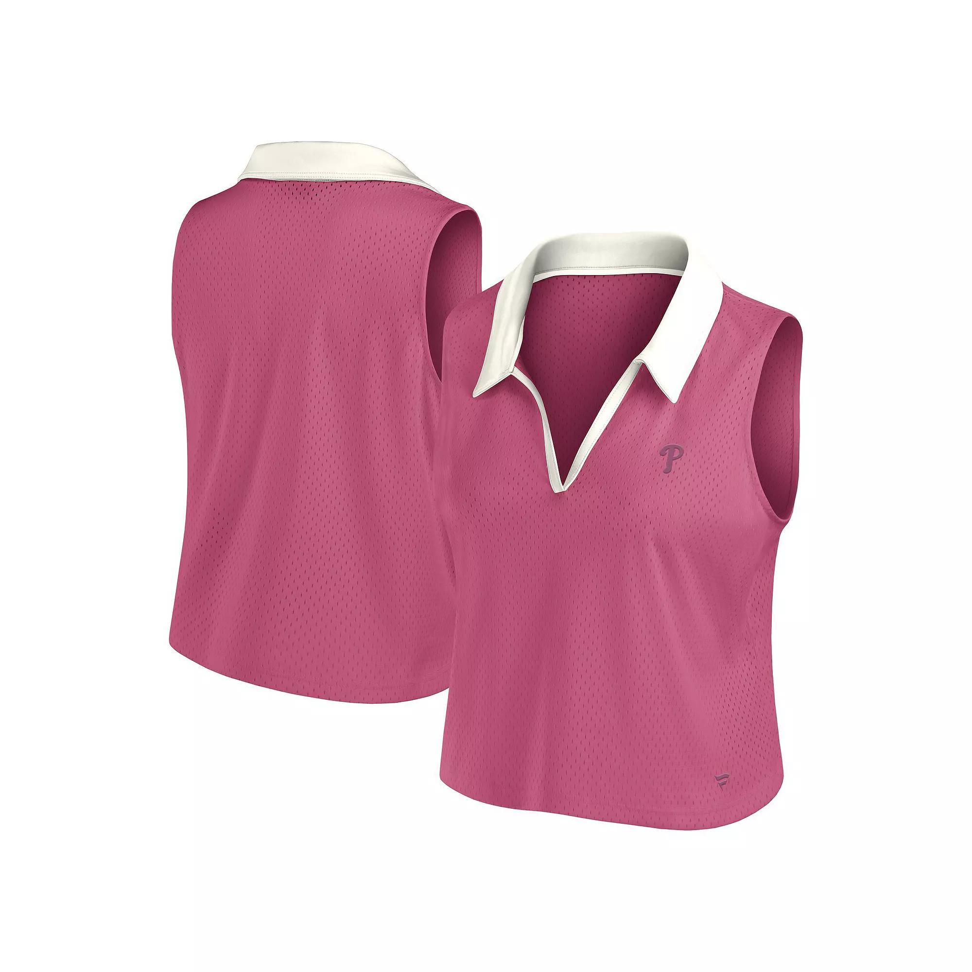 Women's Fanatics Pink Philadelphia Phillies Studio Wellness V-Neck Tank Top, Size: 3XL Product Image