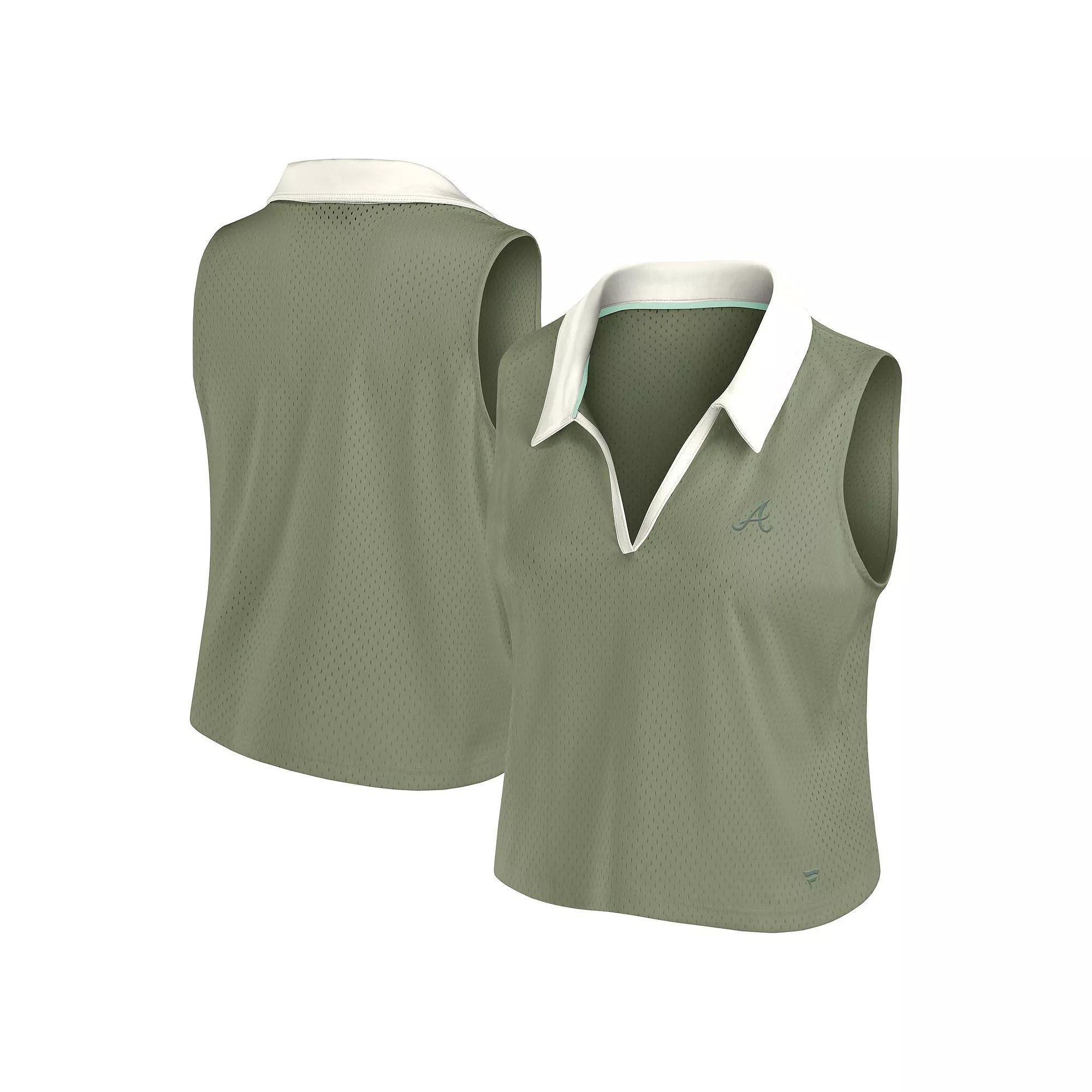 Women's Fanatics Olive Atlanta Braves Studio Wellness V-Neck Tank Top, Size: Medium, Team Product Image