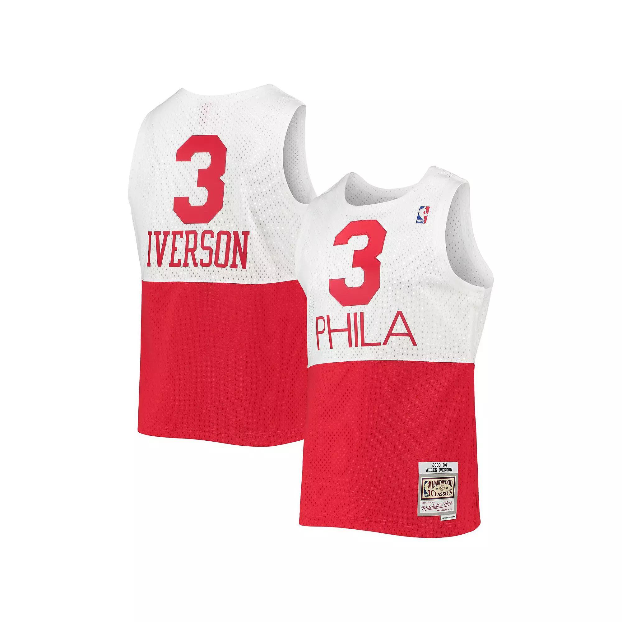 Men's Mitchell & Ness Allen Iverson White Philadelphia 76ers 2003-04 Hardwood Classics Swingman Jersey, Size: Small, 76r White Product Image