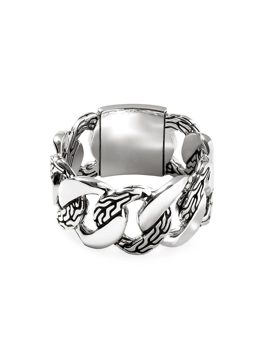 Mens Classic Chain Silver Band Ring Product Image