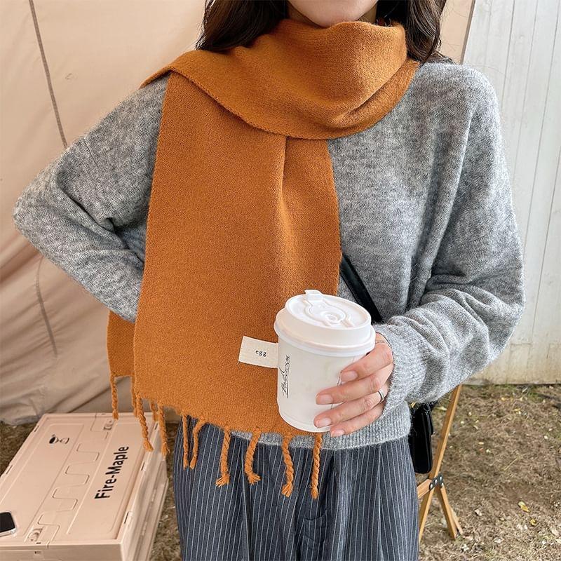 Fringed Plain Scarf Product Image