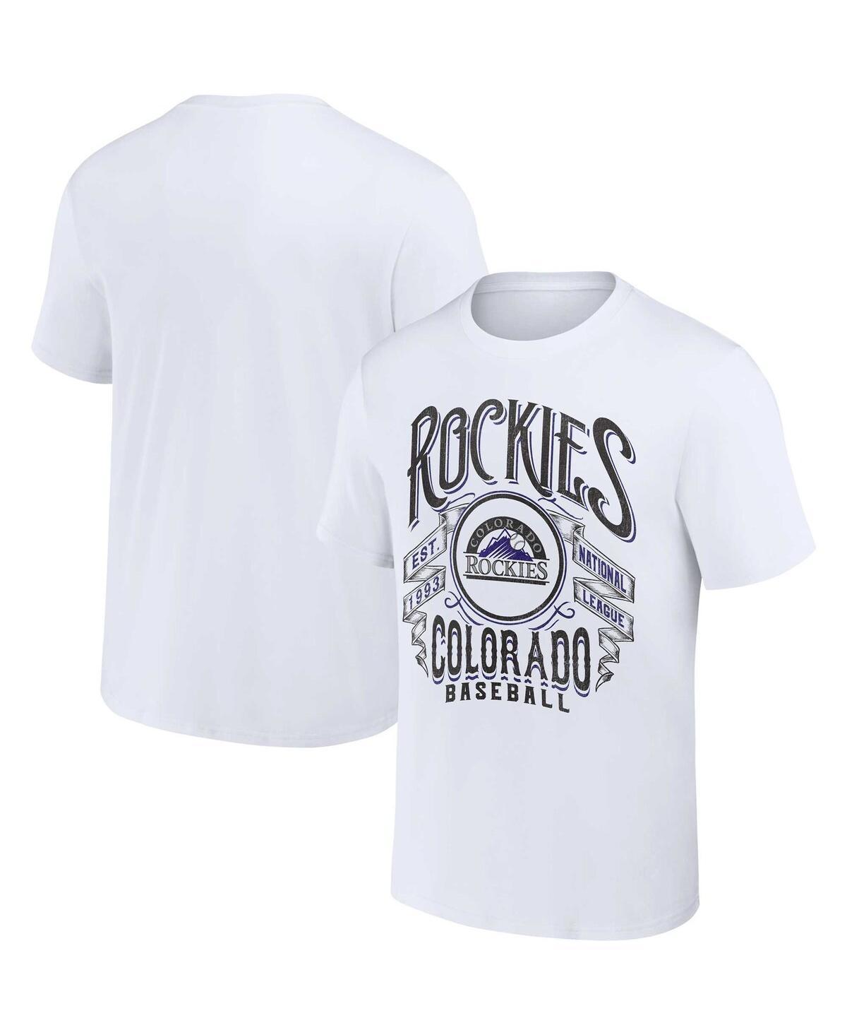 Men's Darius Rucker Collection by Fanatics White Colorado Rockies Distressed Rock T-Shirt, Size: Small Product Image