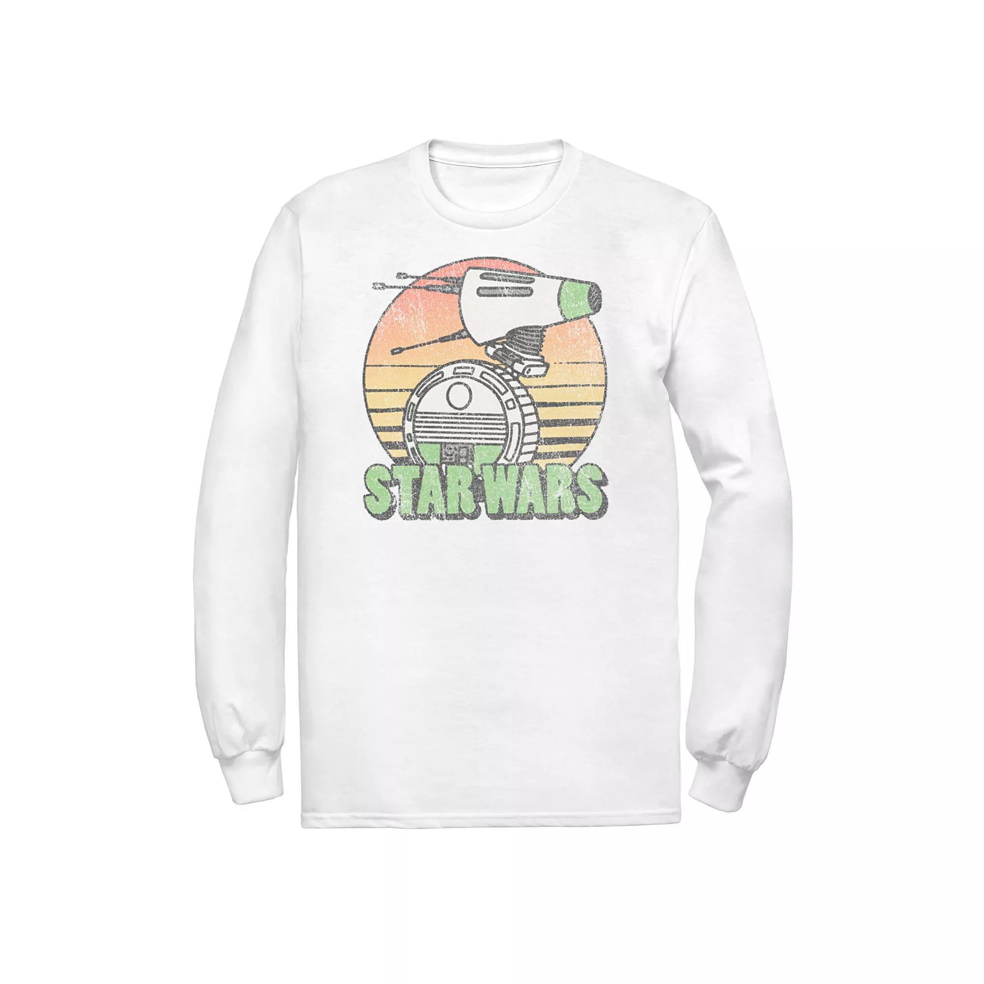 Men's Star Wars The Rise of Skywalker Retro D-0 Sunset Tee, Size: Small, White Product Image