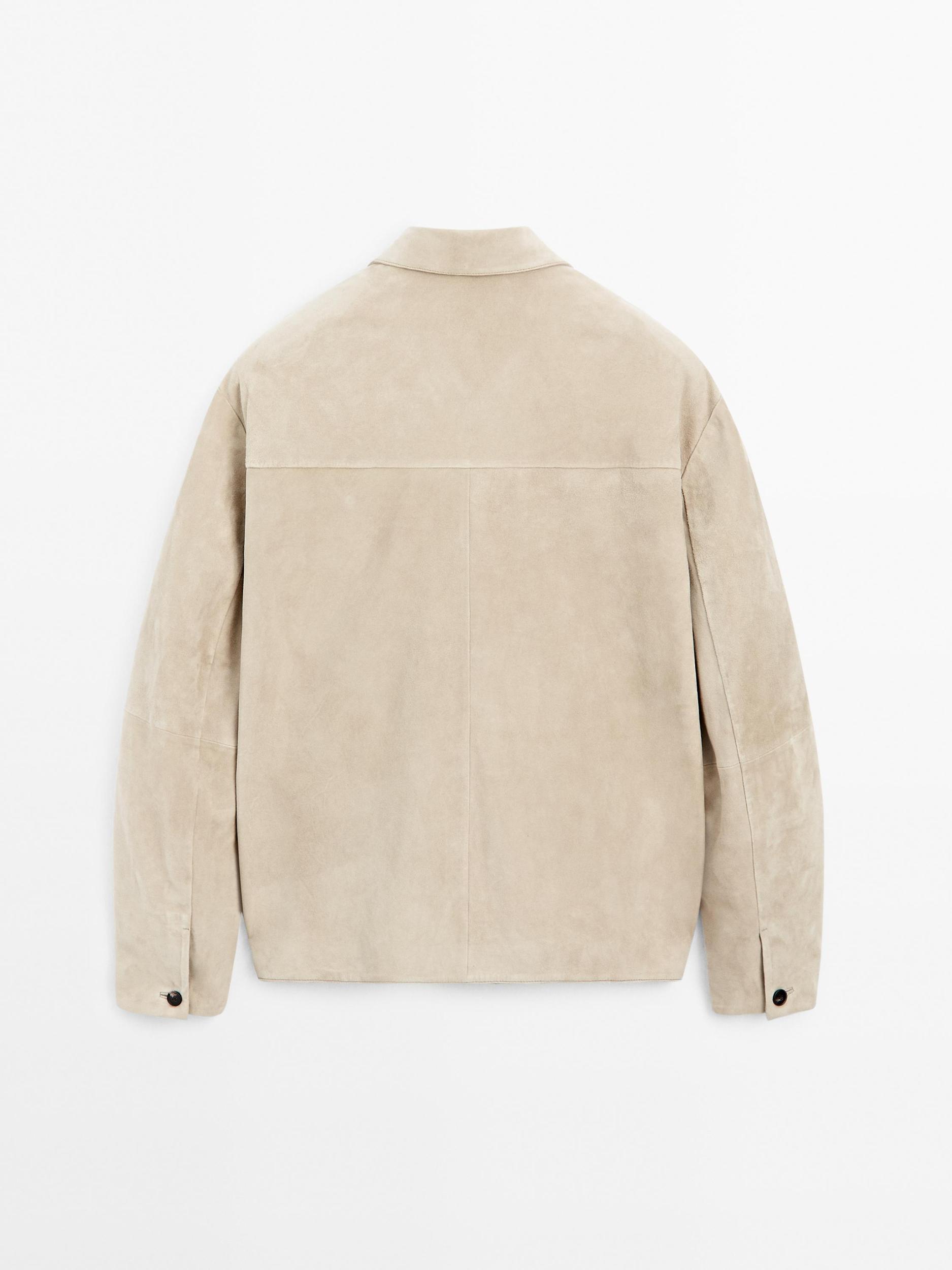 Short suede leather jacket Product Image