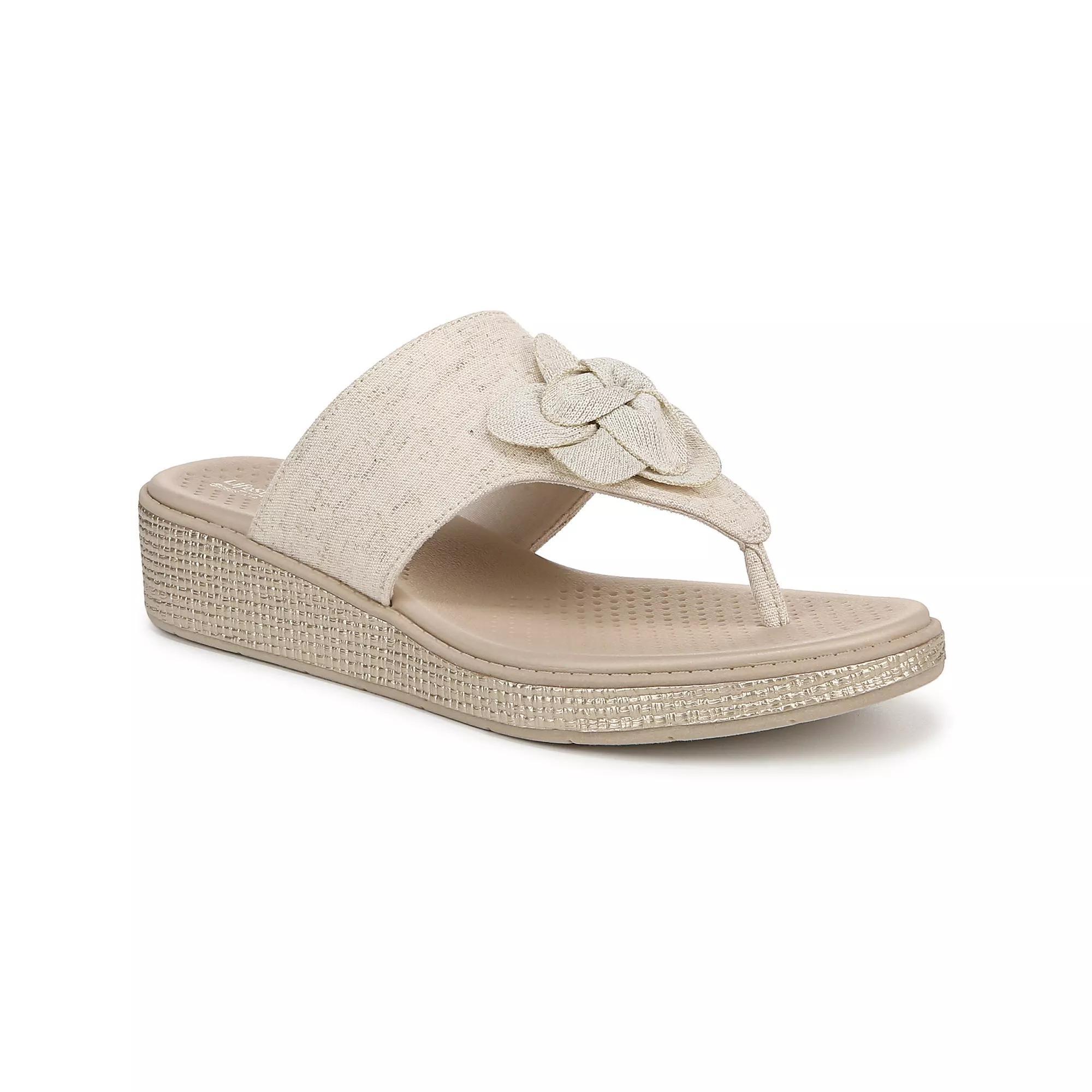 LifeStride Bloom Women's Wedge Thong Sandals, Size: 11, Ivory Product Image