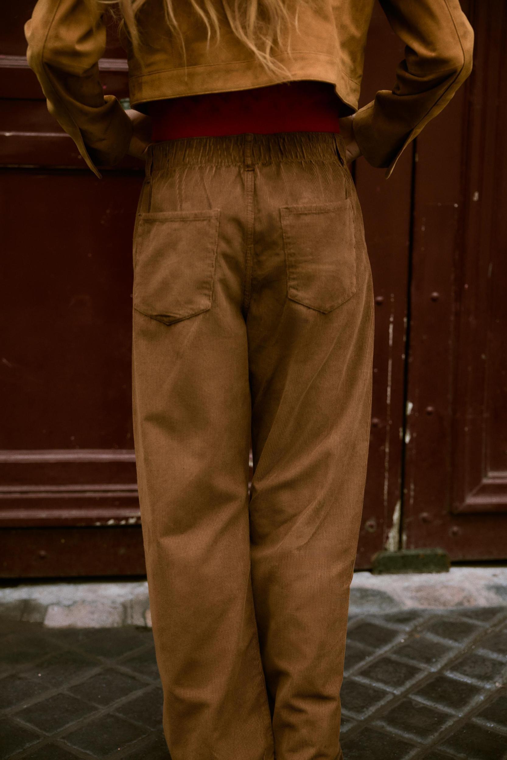 DRAWSTRING CORDUROY PANTS Product Image
