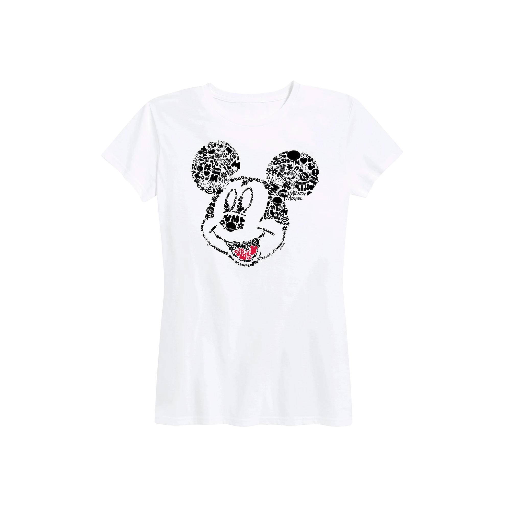 Disney's Mickey Mouse Women's Iconic Fill Graphic Tee, Size: Medium, Grey Gray Product Image