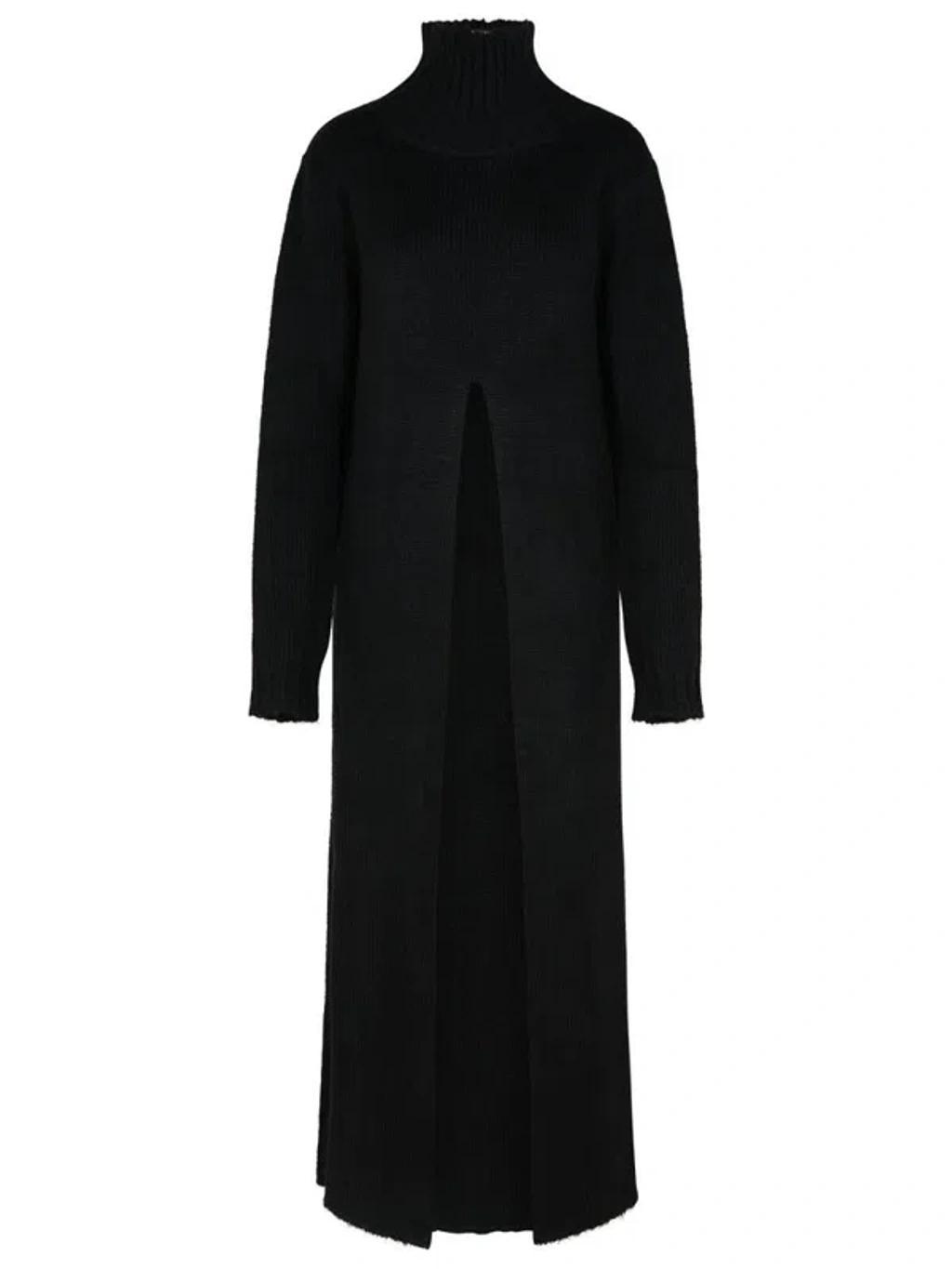 JIL SANDER Black Alpaca Blend Dress Product Image