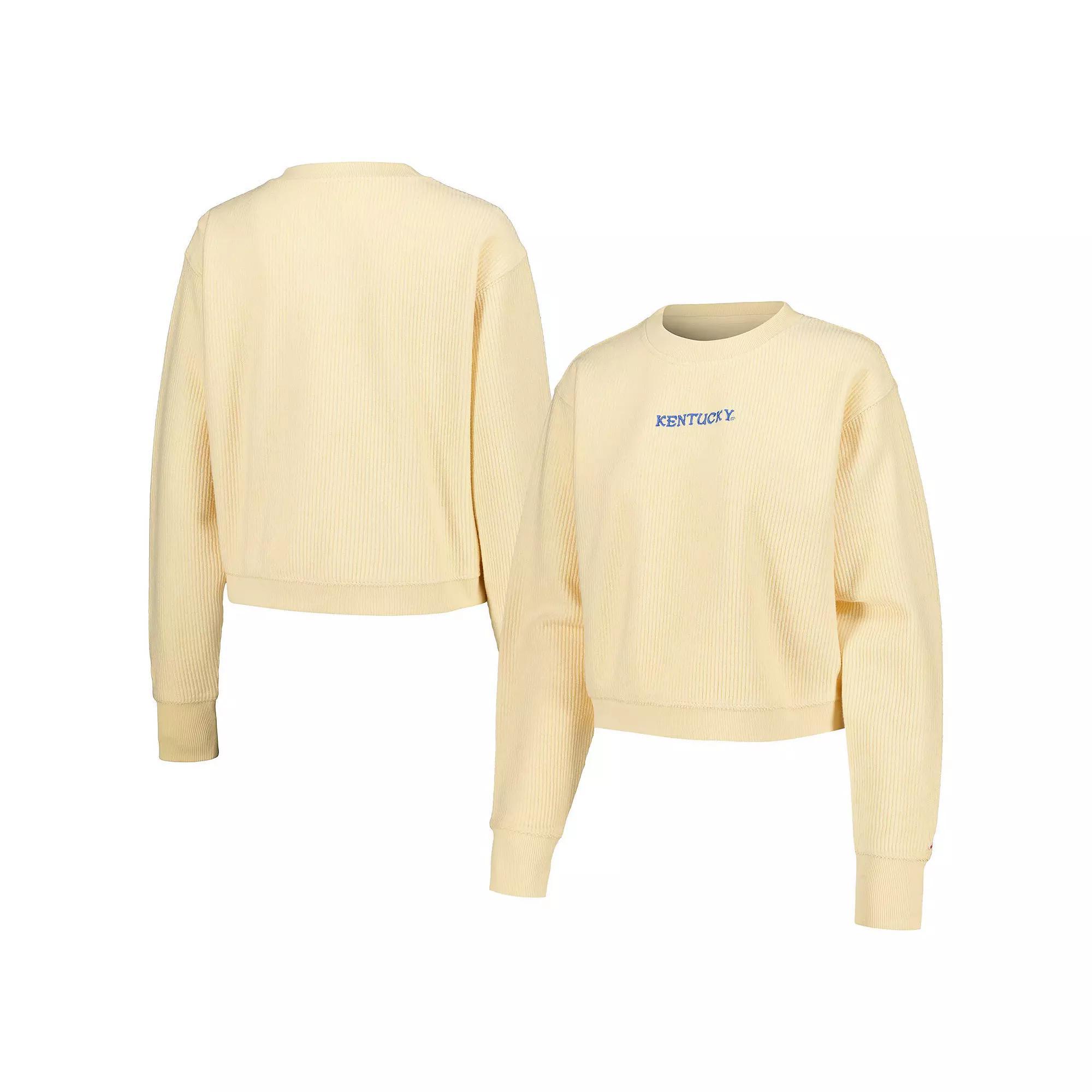 Women's League Collegiate Wear Cream Kentucky Wildcats Timber Cropped Pullover Sweatshirt, Size: XL, Beige Product Image