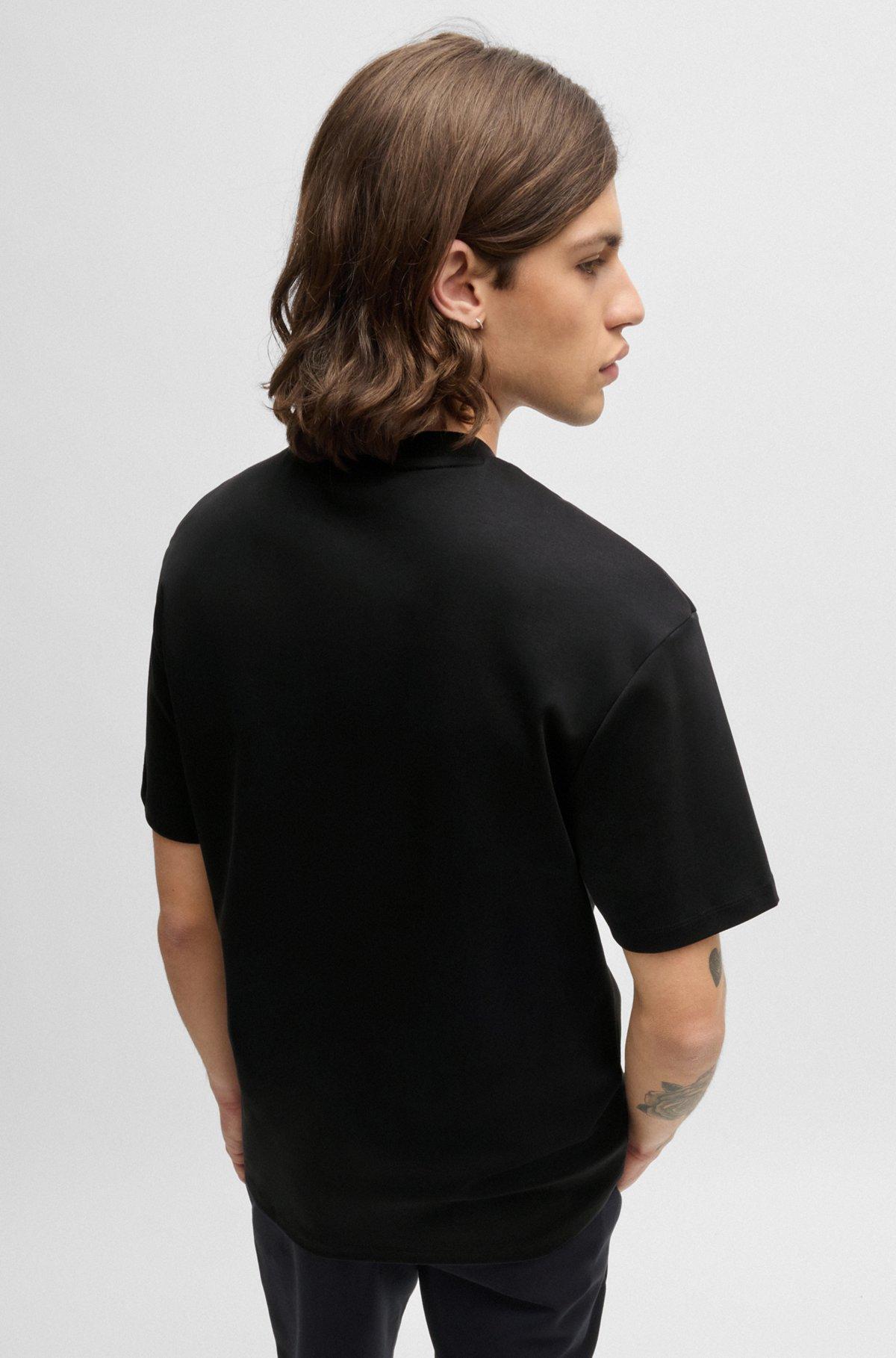 Interlock-cotton regular-fit T-shirt with stacked logo Product Image