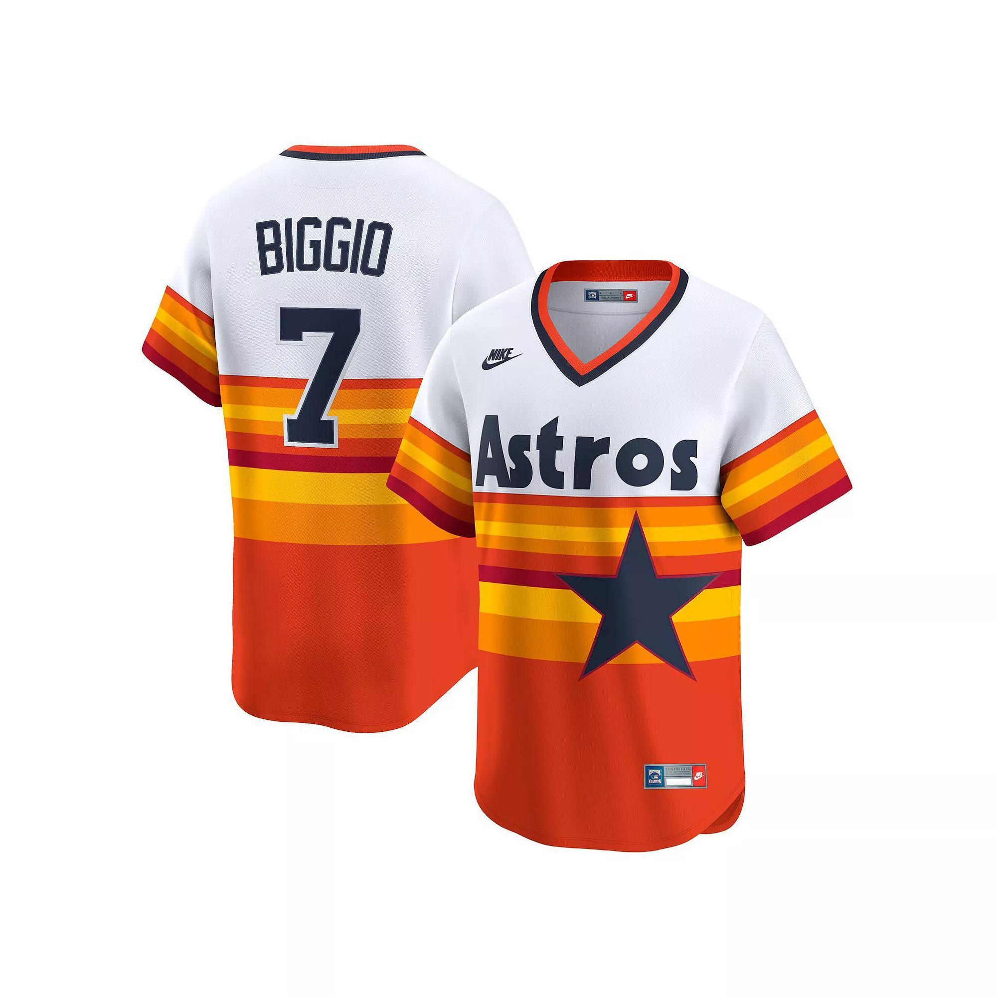 Men's Nike Craig Biggio White Houston Astros Throwback Cooperstown Collection Limited Player Jersey, Size: XL Product Image