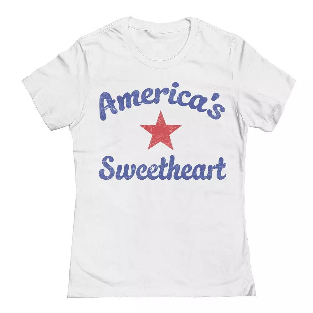 Junior's Grayson Threads by Tai Apparel America's Sweetheart Star Graphic Tee, Women's, Size: Medium, White Product Image