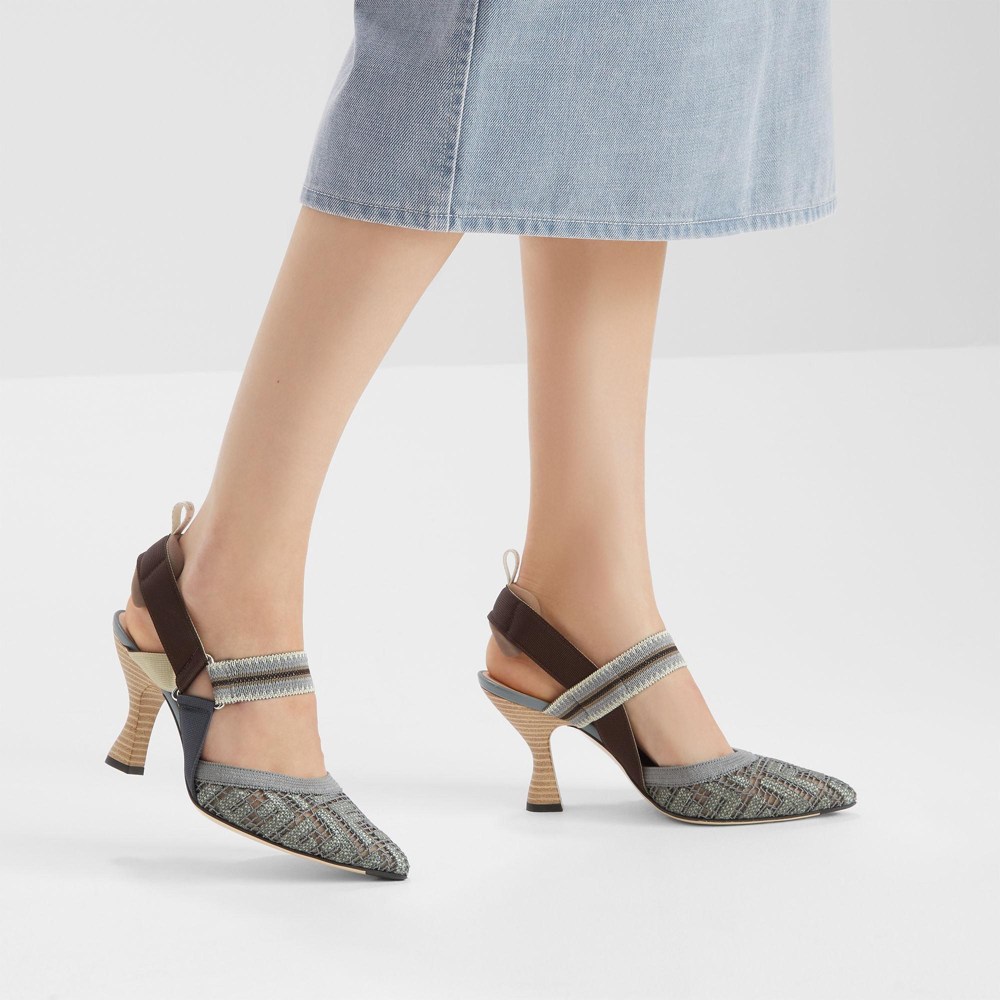 ColibrìMatcha green FF embroidery high-heel slingbacks Product Image