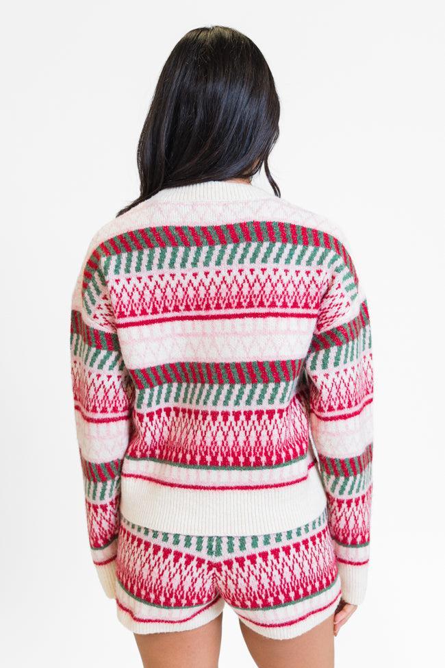 Casual Love Multi Fair Isle Knitted Sweater Set Product Image