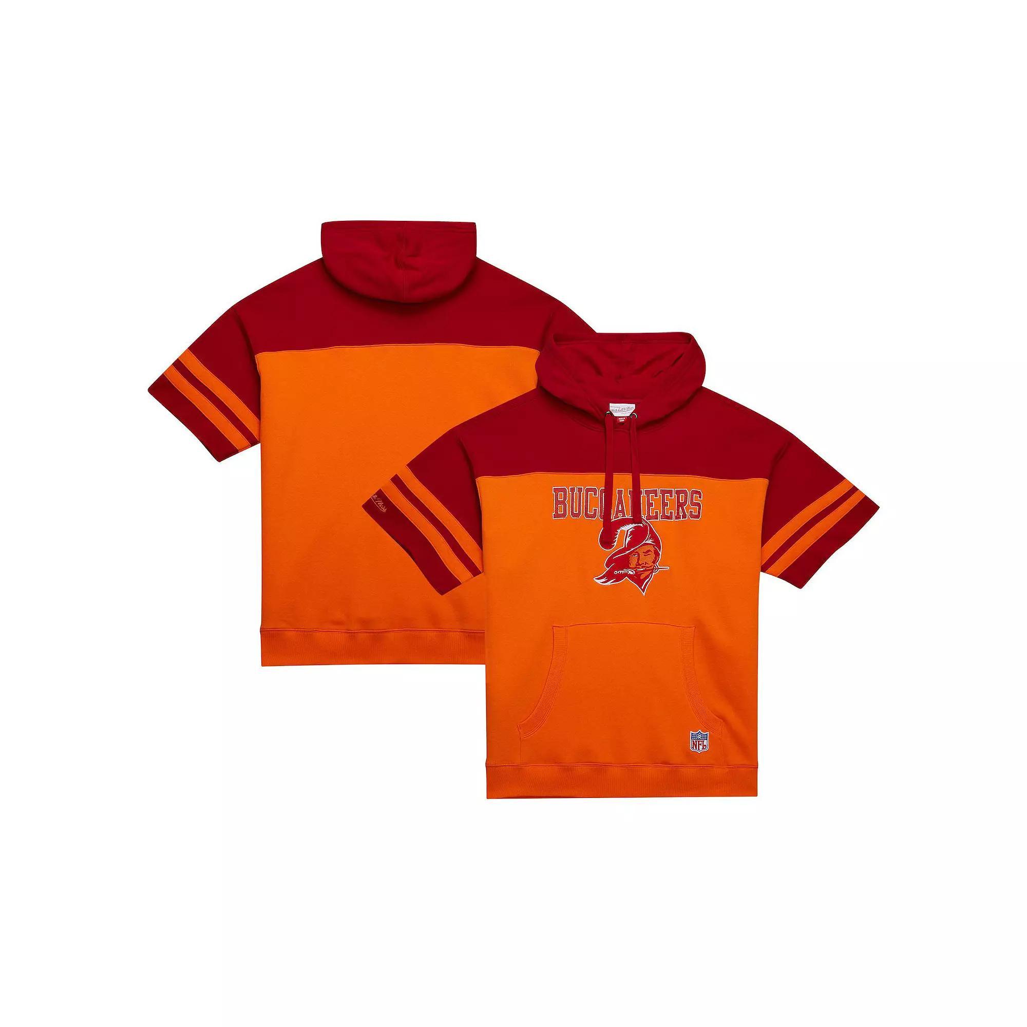 Mens Mitchell & Ness Tampa Bay Buccaneers Off Field Vintage Logo Short Sleeve Pullover Hoodie Product Image