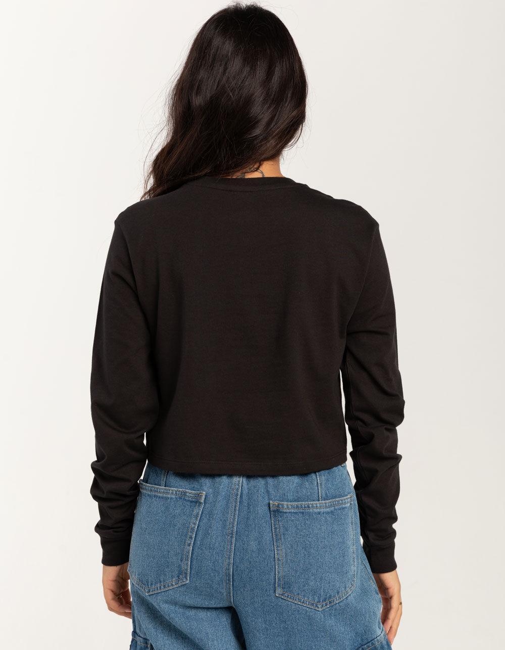 VANS Doves Womens Crop Long Sleeve Boyfriend Tee - BLACK Product Image
