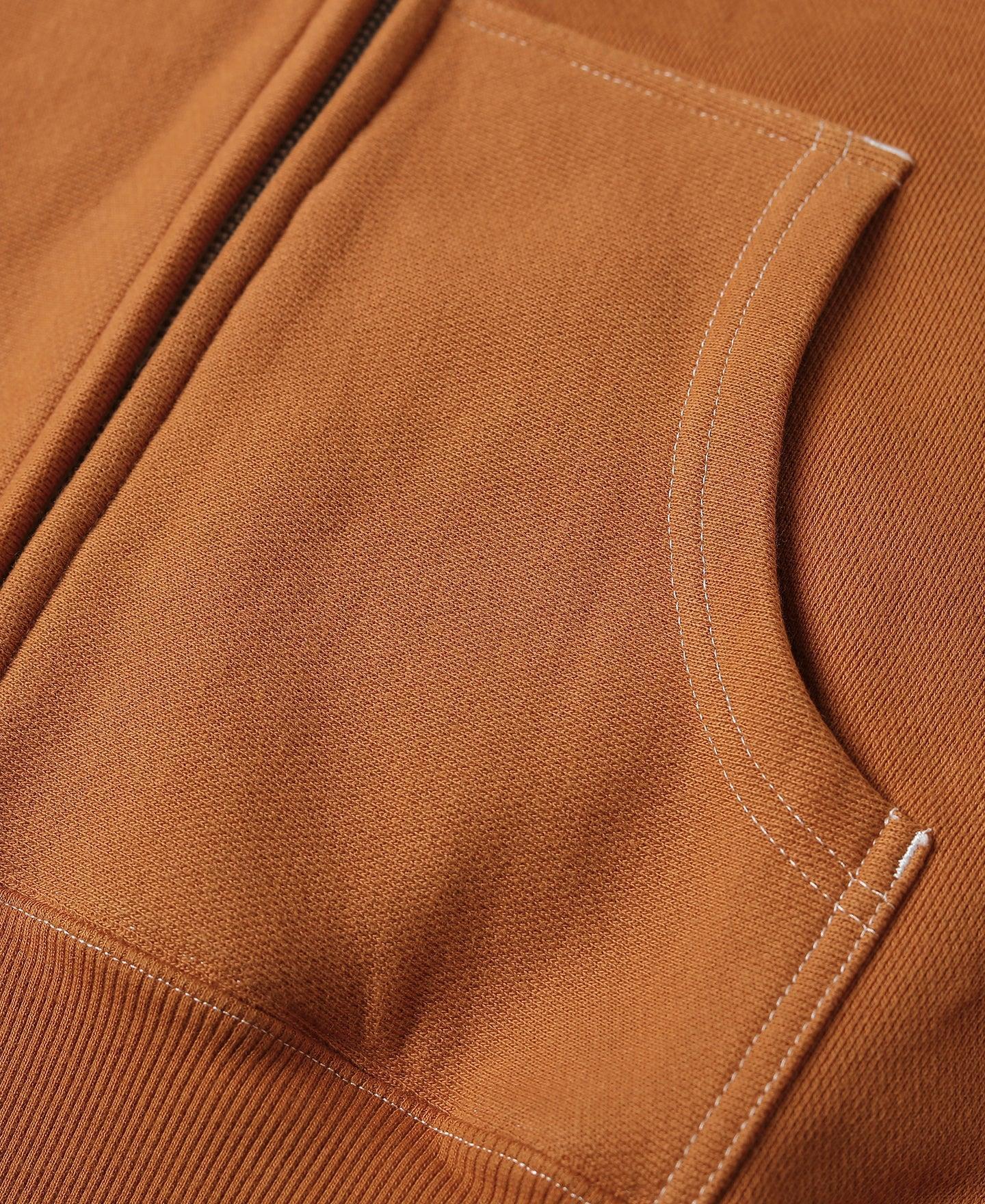 1950s Wind Shield Full-Zip Thermal Hoodie - Orange Product Image