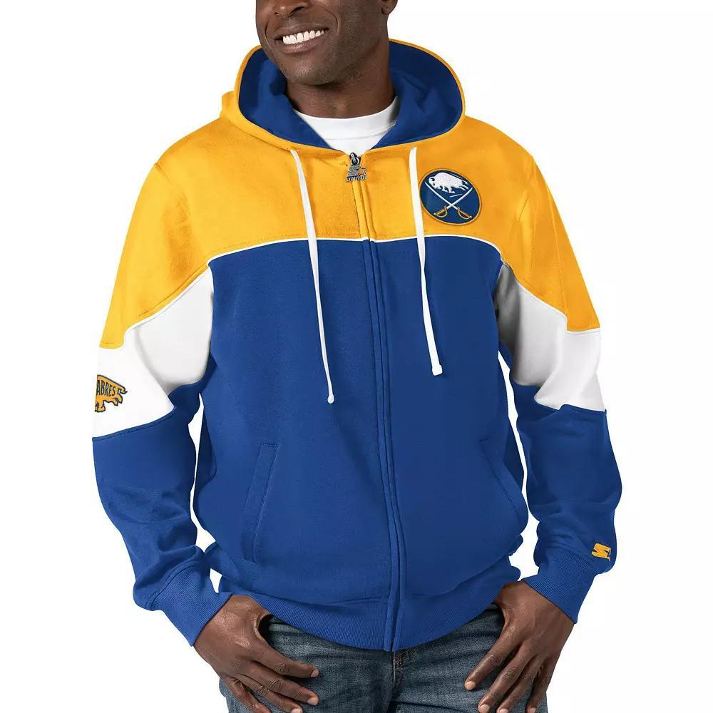 Men's Starter  Royal/Gold Buffalo Sabres Power Forward Full-Zip Hoodie, Size: Medium, Blue Product Image