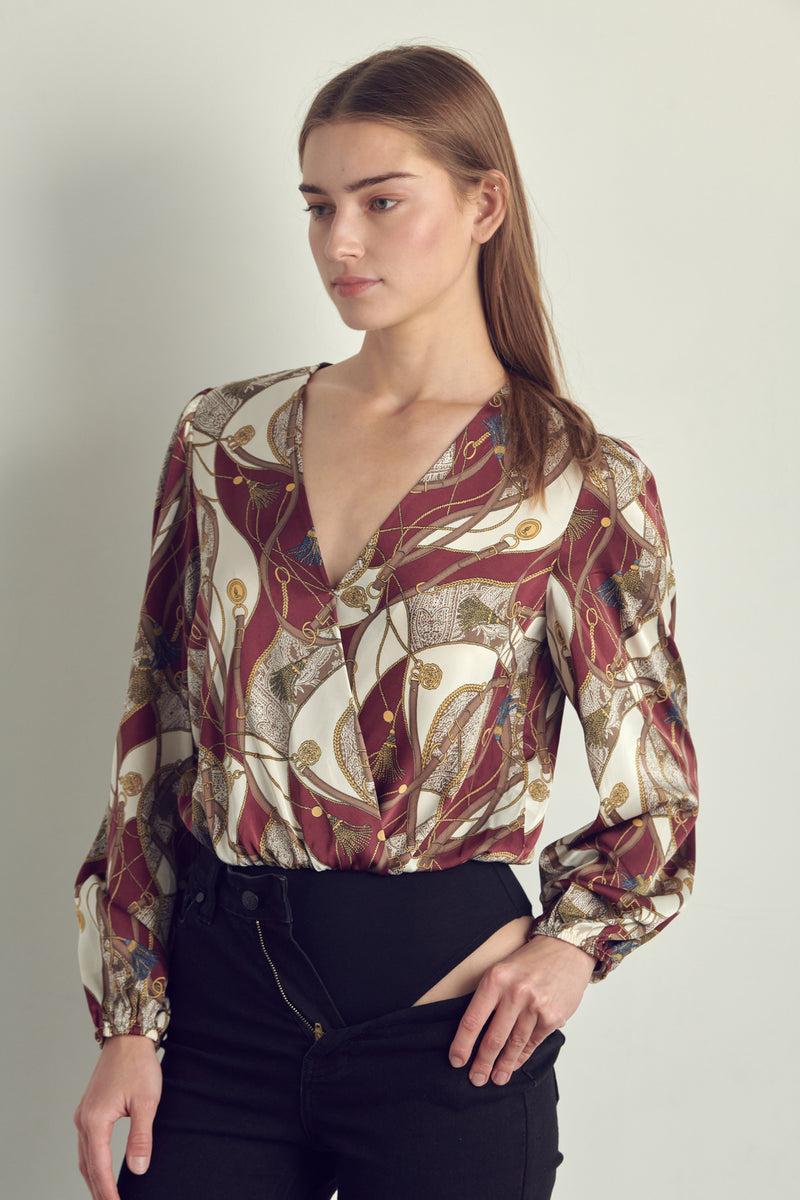 Satin Long Sleeve Bodysuit Product Image