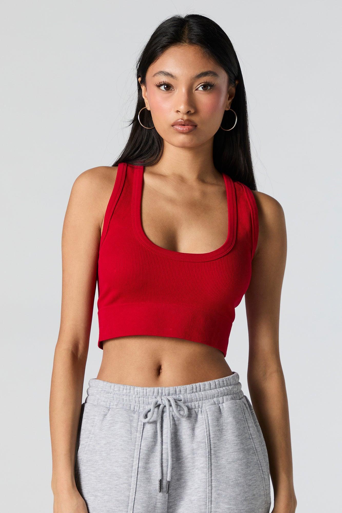 Seamless Ultra Scoop Neck Cropped Tank Female Product Image