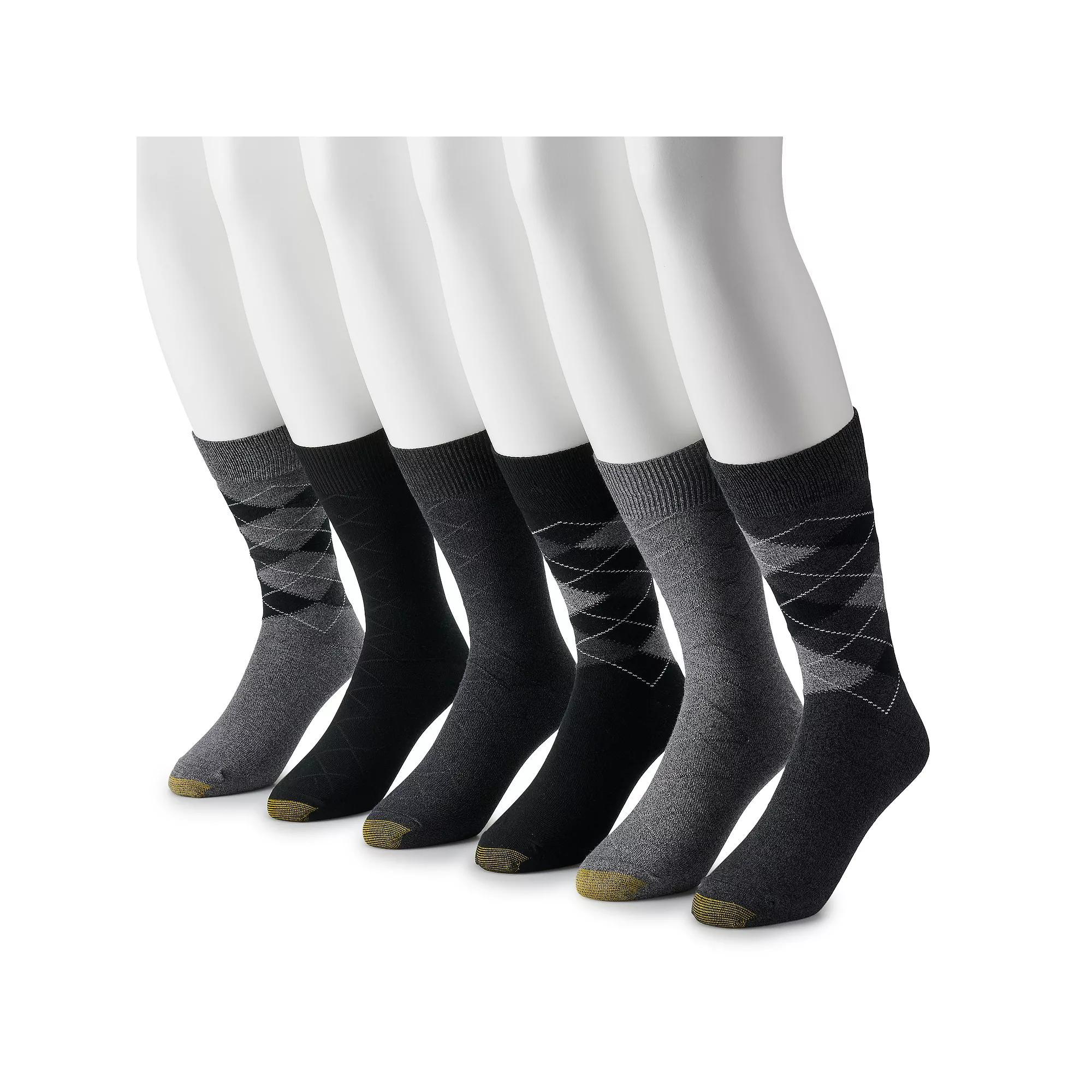 Men's GOLDTOE® 6-pack Cambell Argyle Crew Socks, Size: 6-12, Burg Team Product Image
