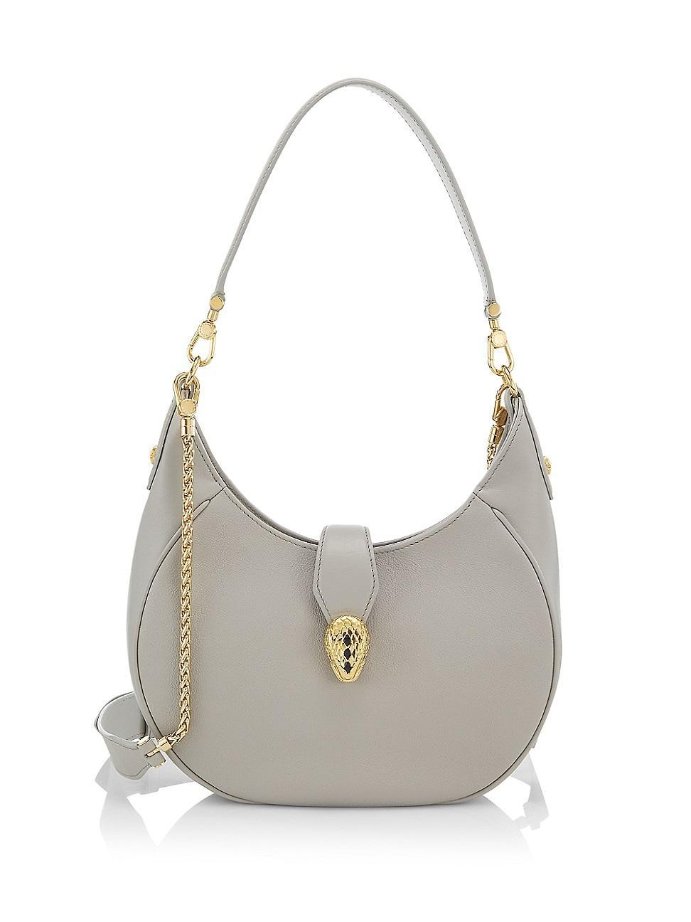 Womens Mini Serpenti Leather Hobo Bag Product Image