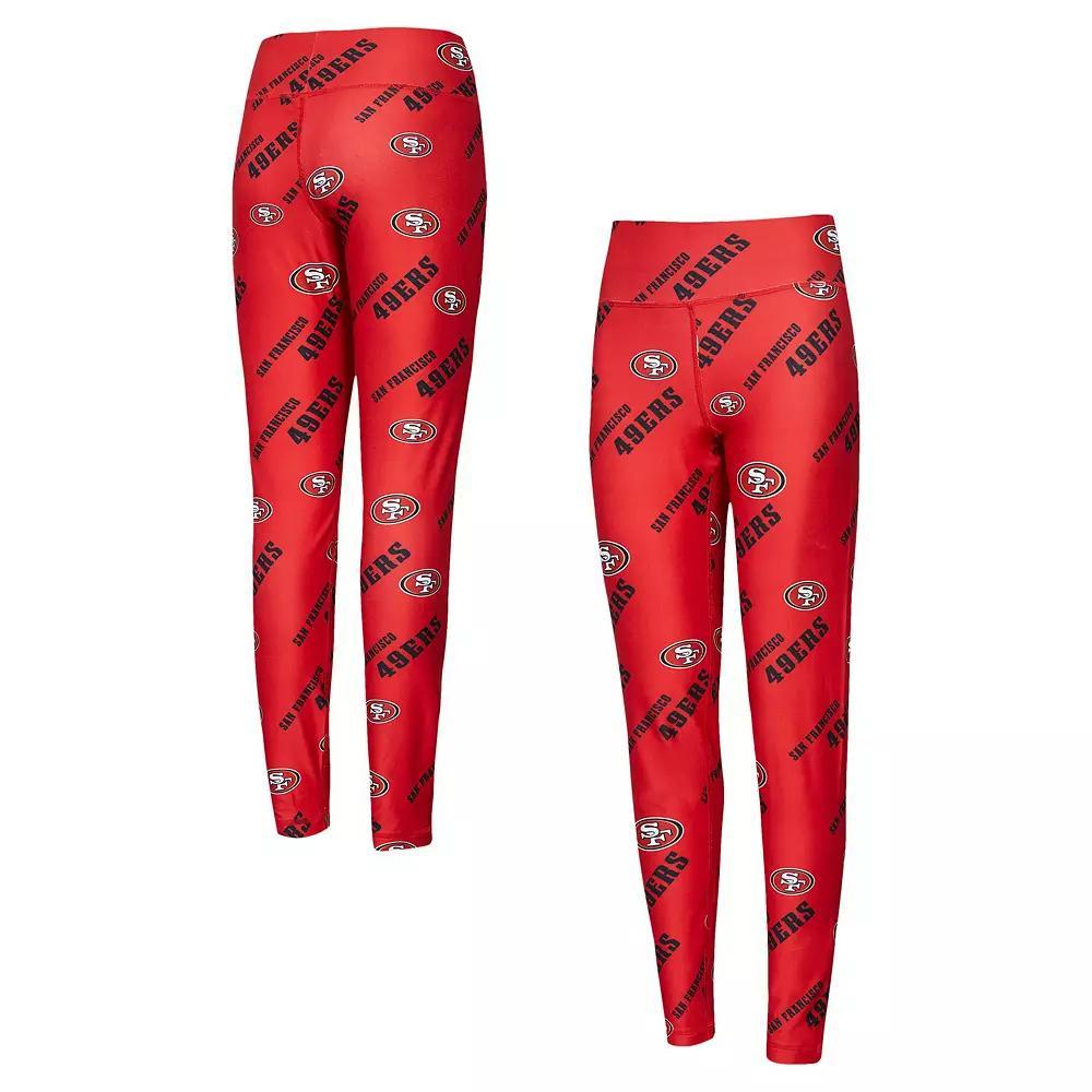 Women's Concepts Sport Scarlet San Francisco 49ers Breakthrough Allover Print Knit Leggings, Size: XL, Red Product Image