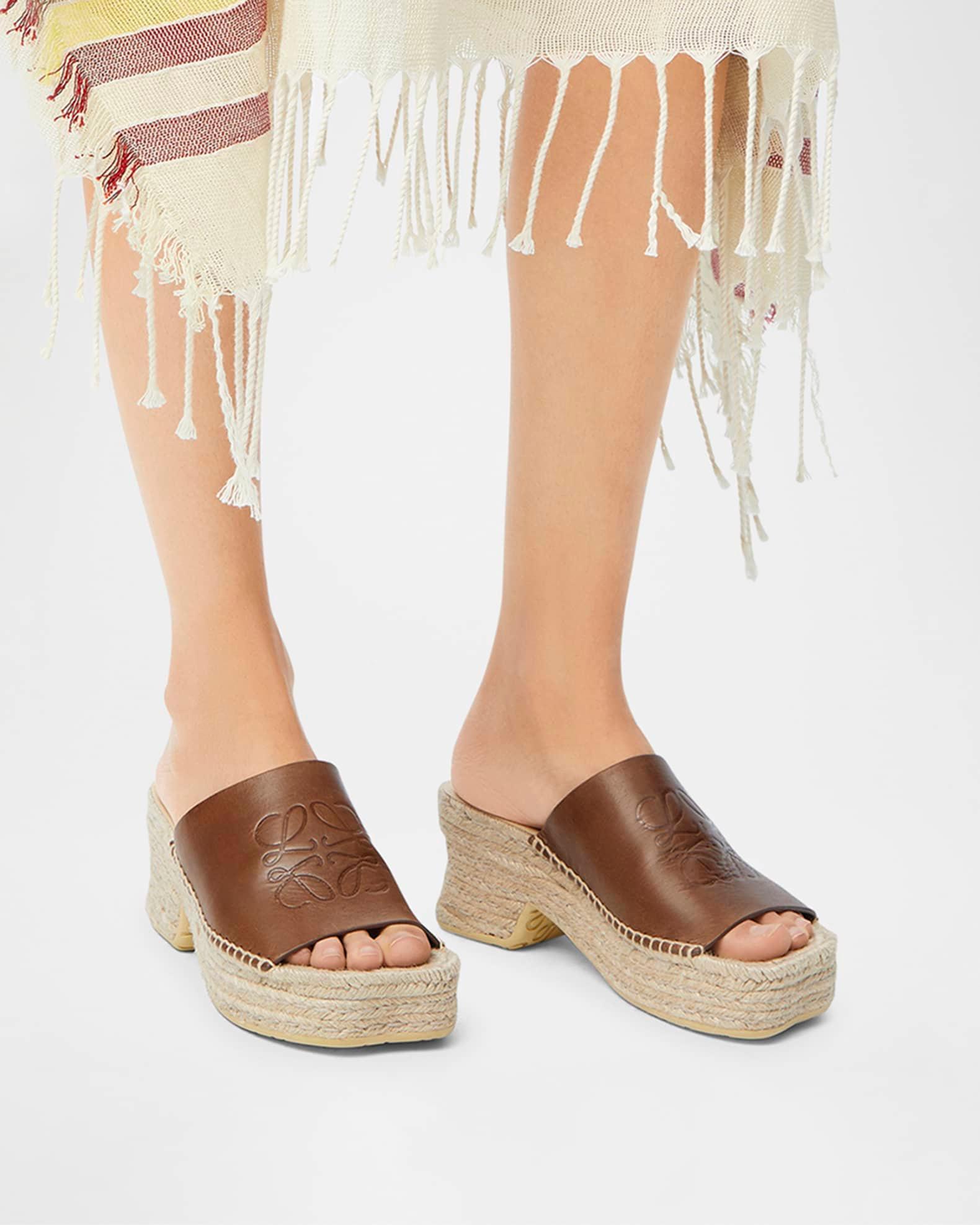 Petal Leather Espadrille Platform Sandals Product Image