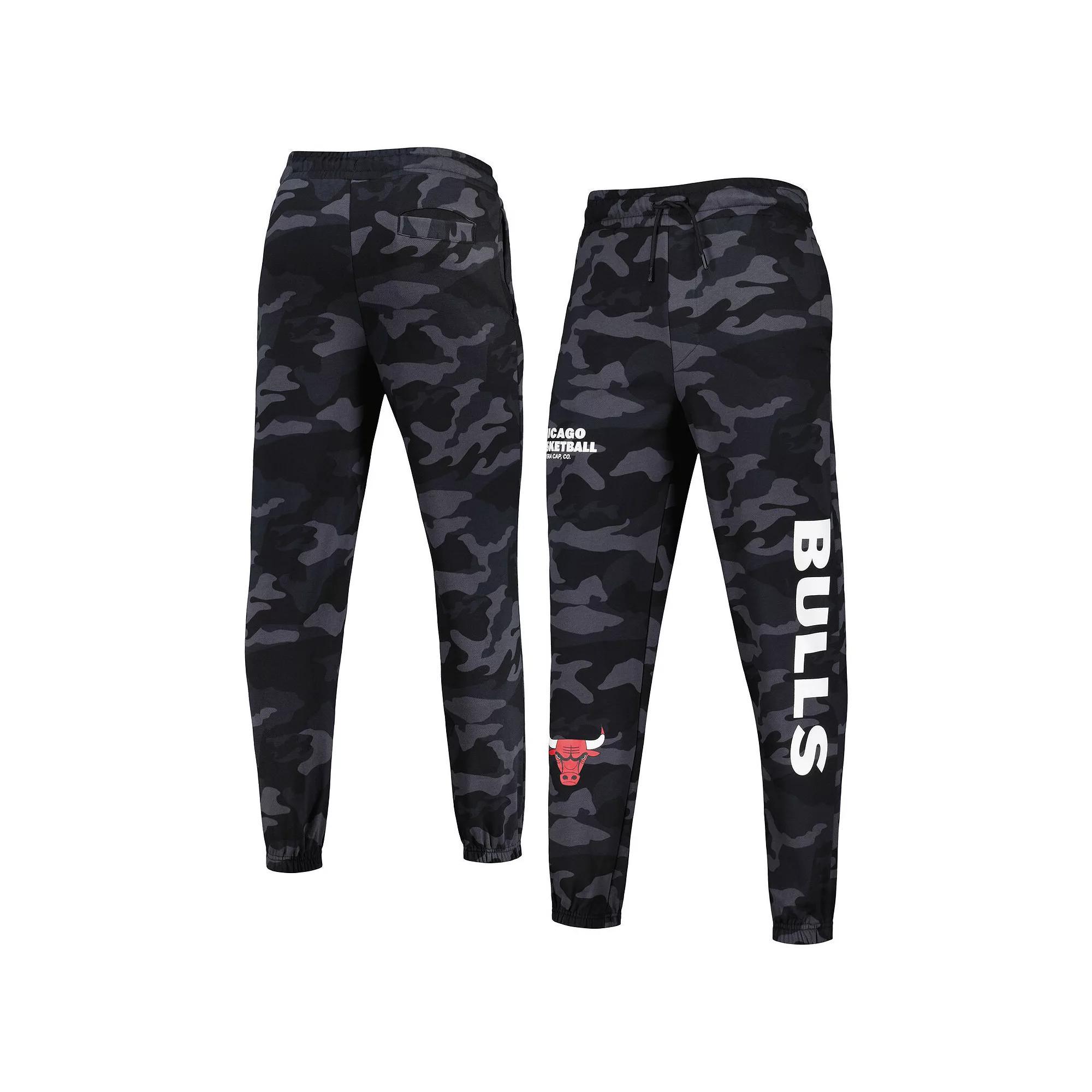 Men's New Era Black/Camo Chicago Bulls Tonal Joggers, Size: Medium Product Image