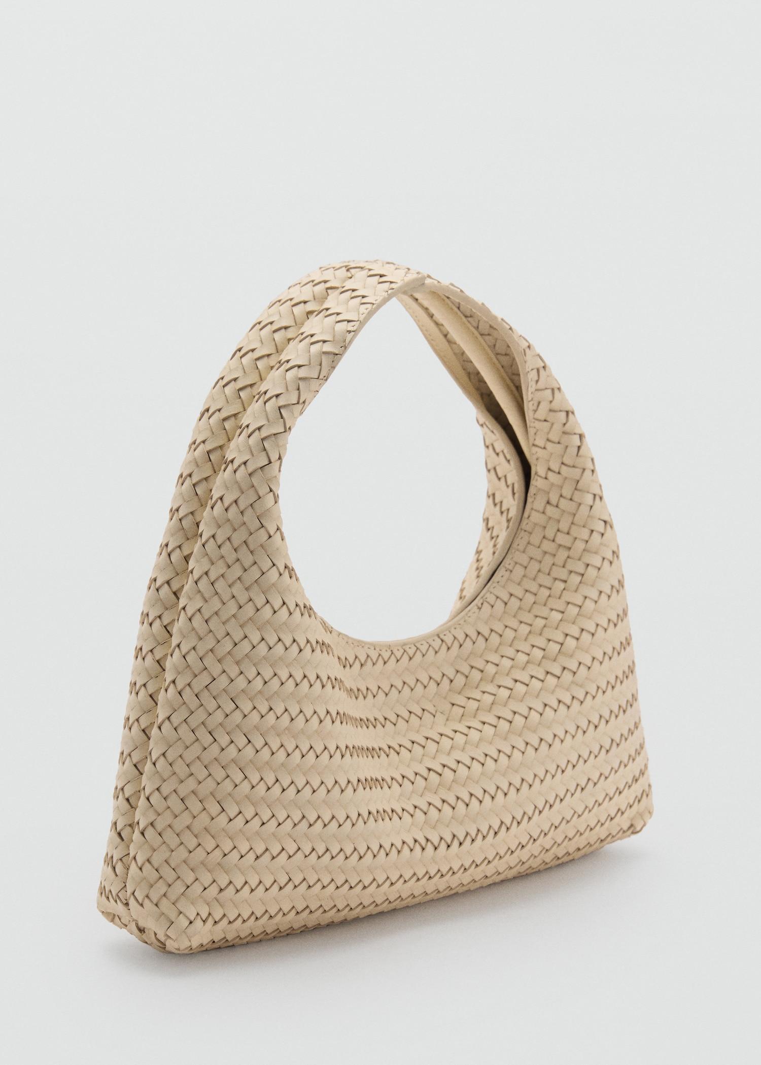 Braided leather handbag - Women | MANGO USA Product Image
