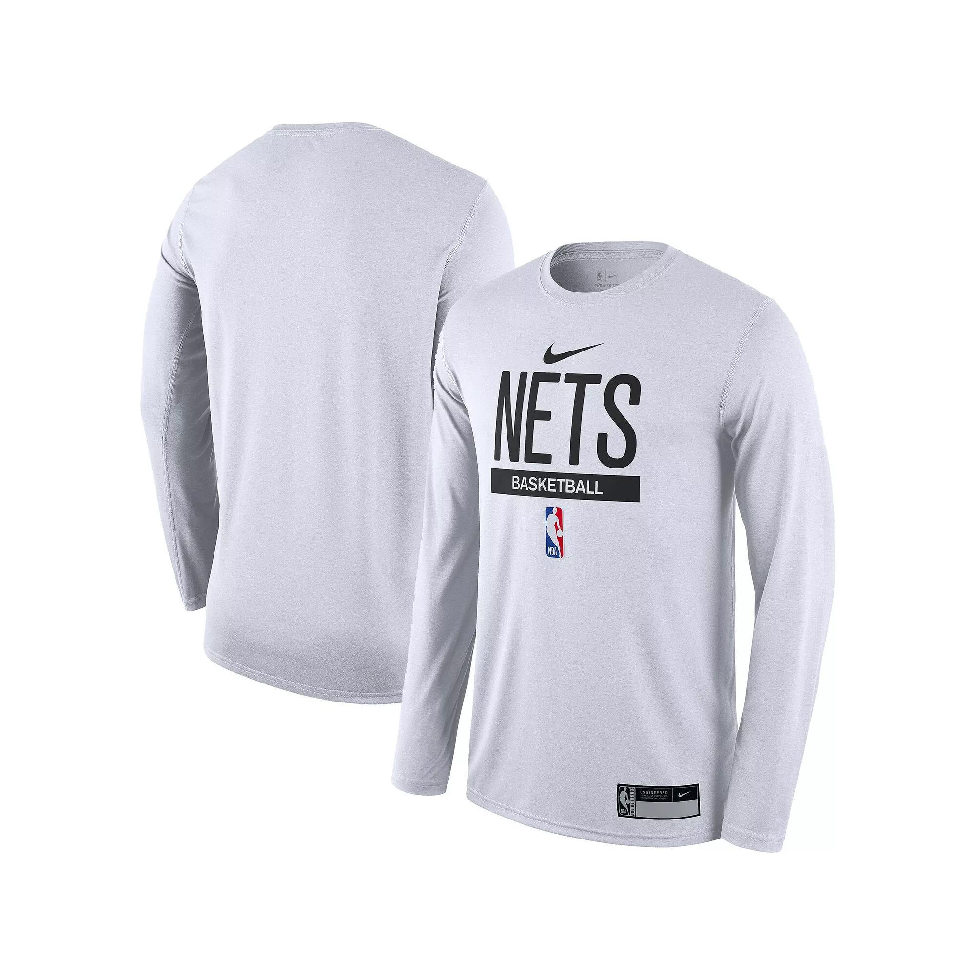 Men's Nike White Brooklyn Nets 2022/23 Legend On-Court Practice Performance Long Sleeve T-Shirt, Size: 3XL Product Image