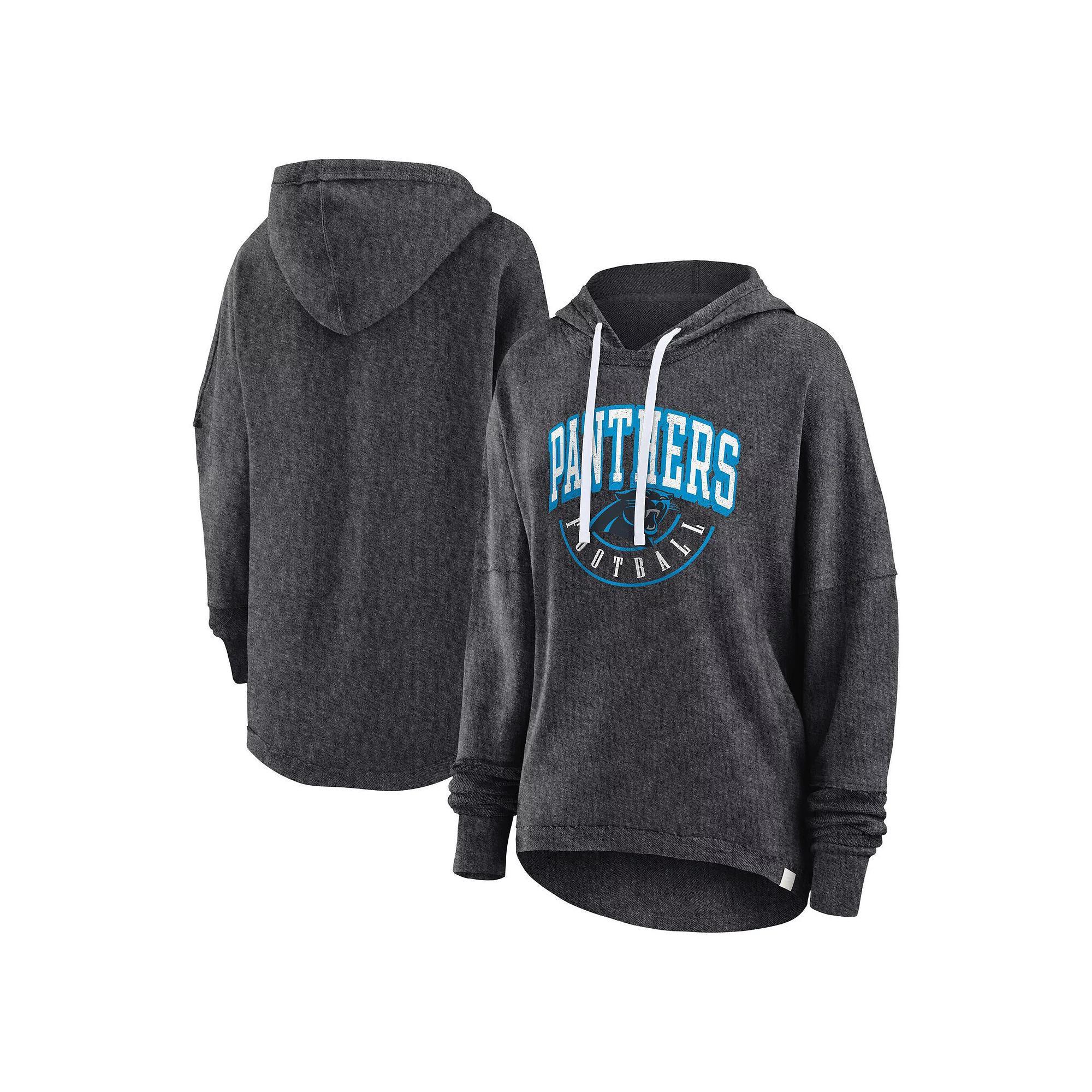 Women's Fanatics Branded Charcoal Carolina Panthers Lounge Helmet Arch Pullover Hoodie, Size: Large Product Image