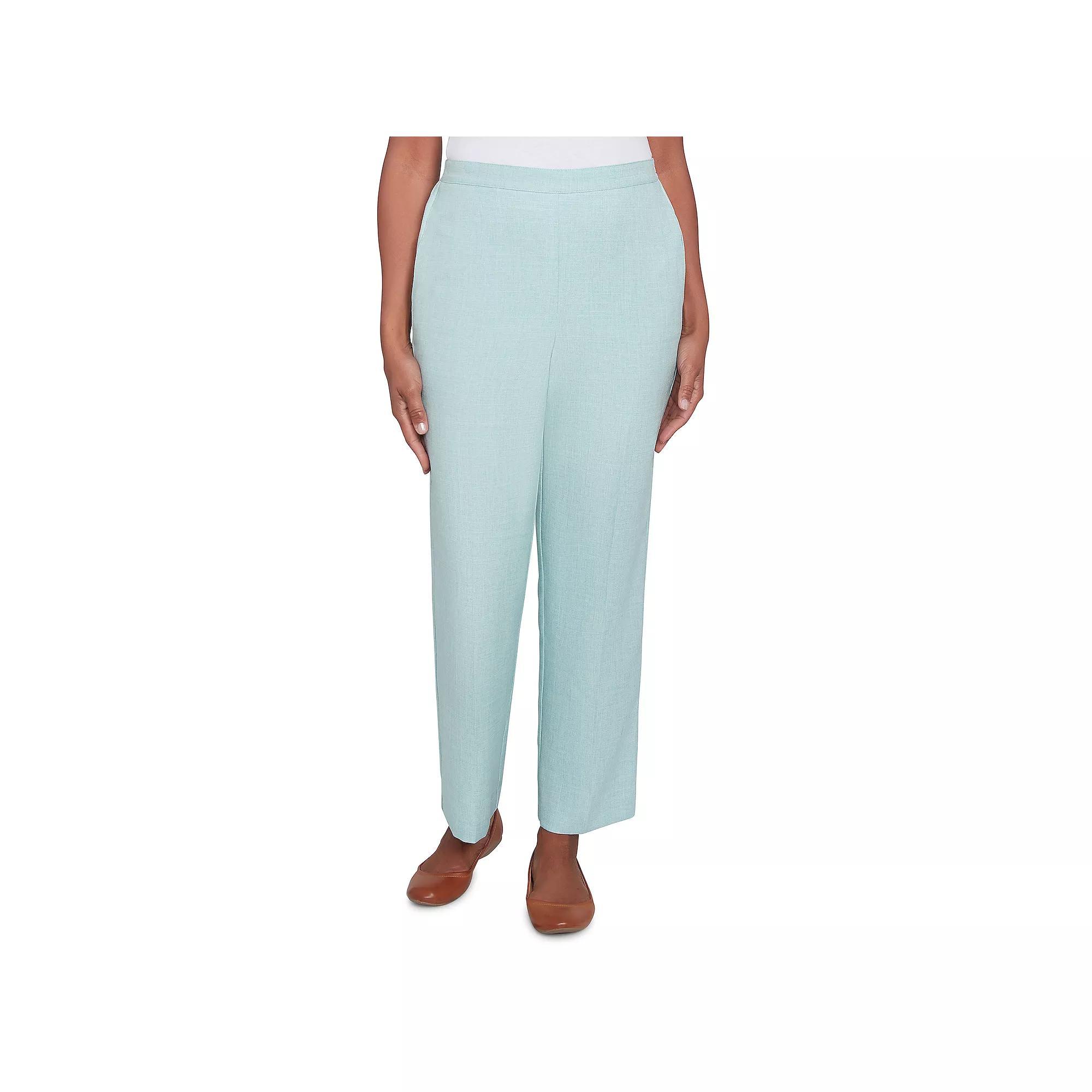 Women's Alfred Dunner Relaxed Linen Short Length Pants, Size: 12, Green Product Image